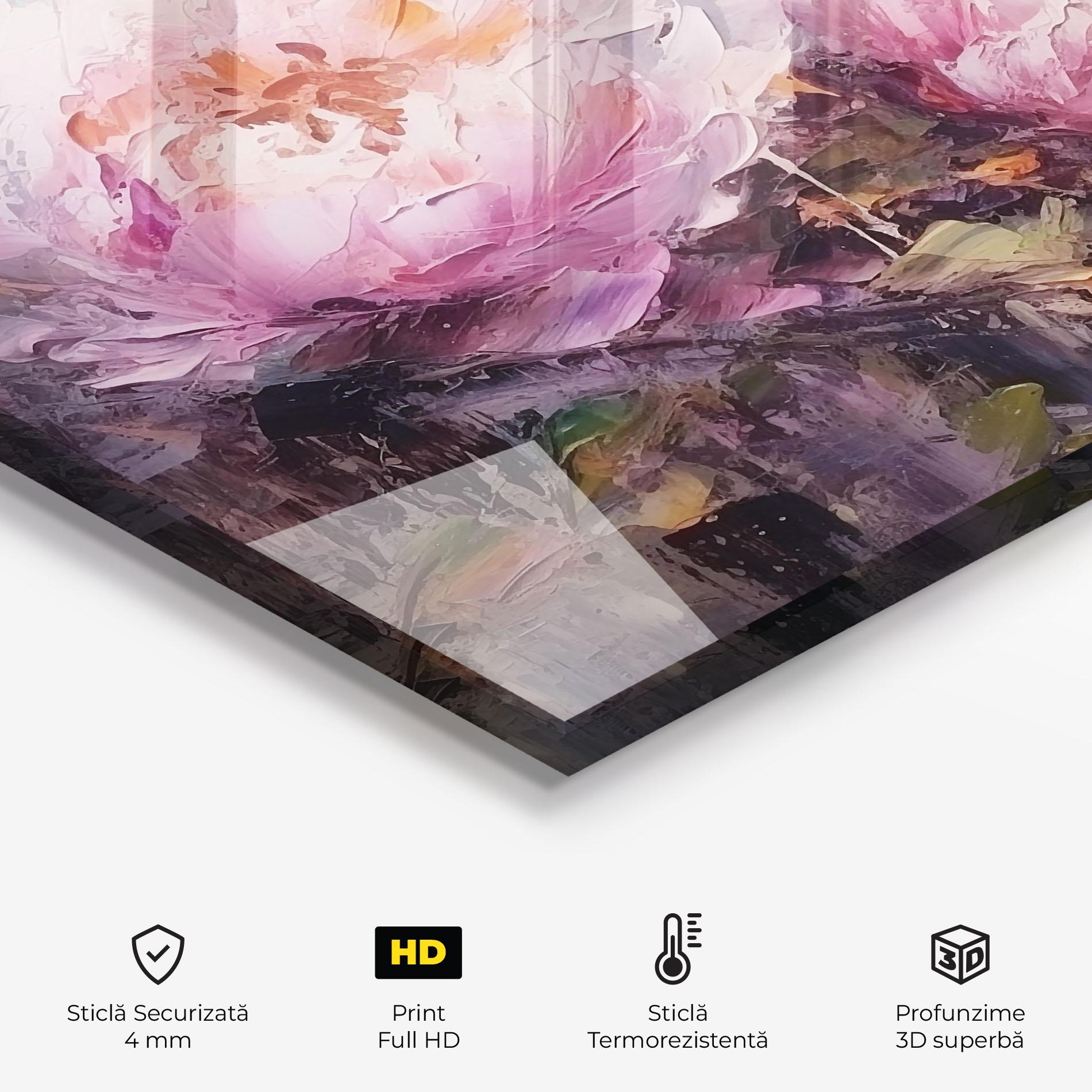 Panou Sticla Bucatarie Peony Art mockup 2