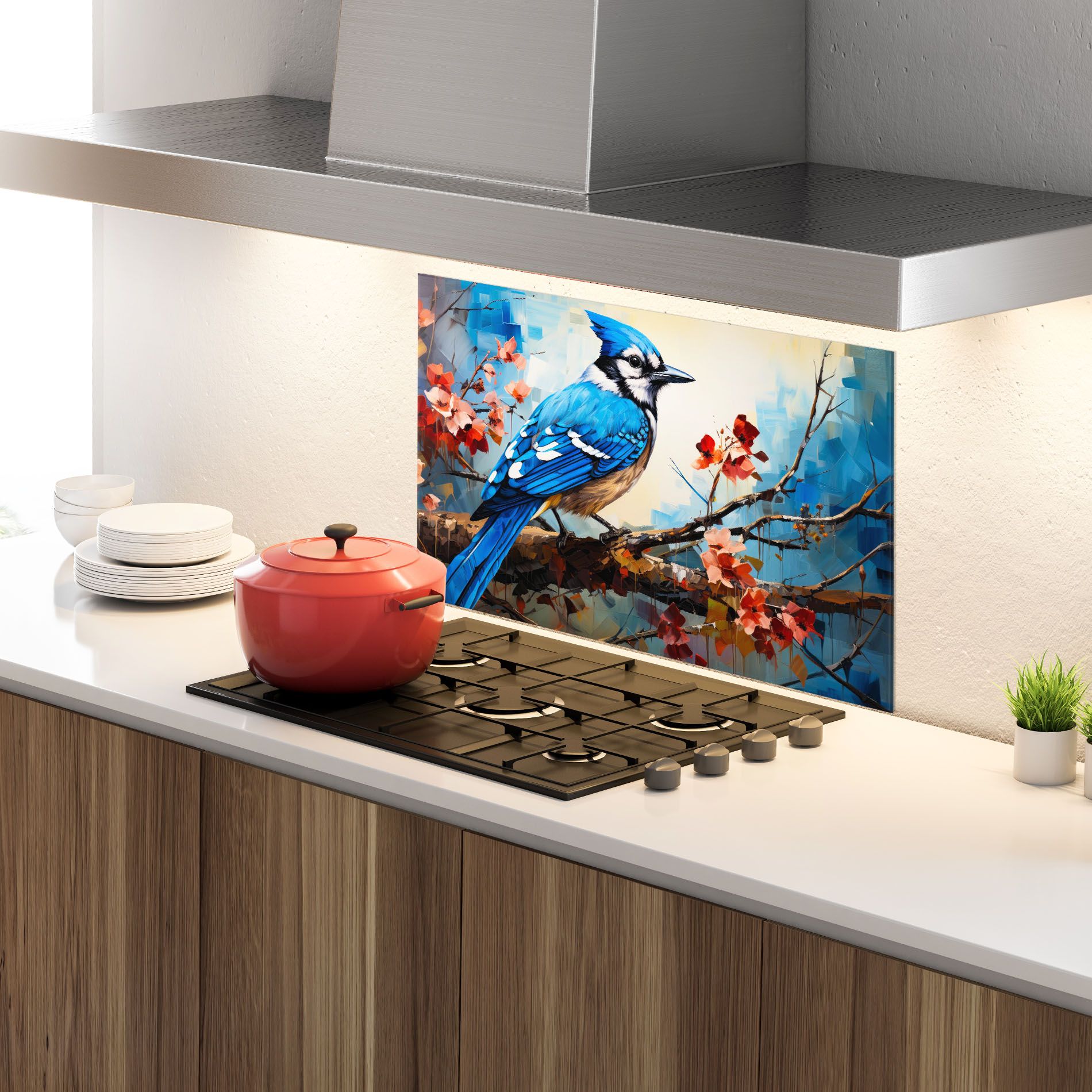 Blue Bird Sitting Art mockup 4