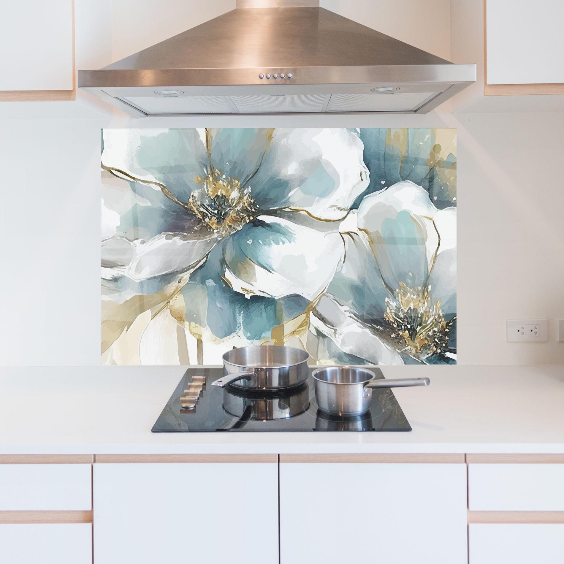 Panou Sticla Bucatarie Flower Mix Art mockup 5