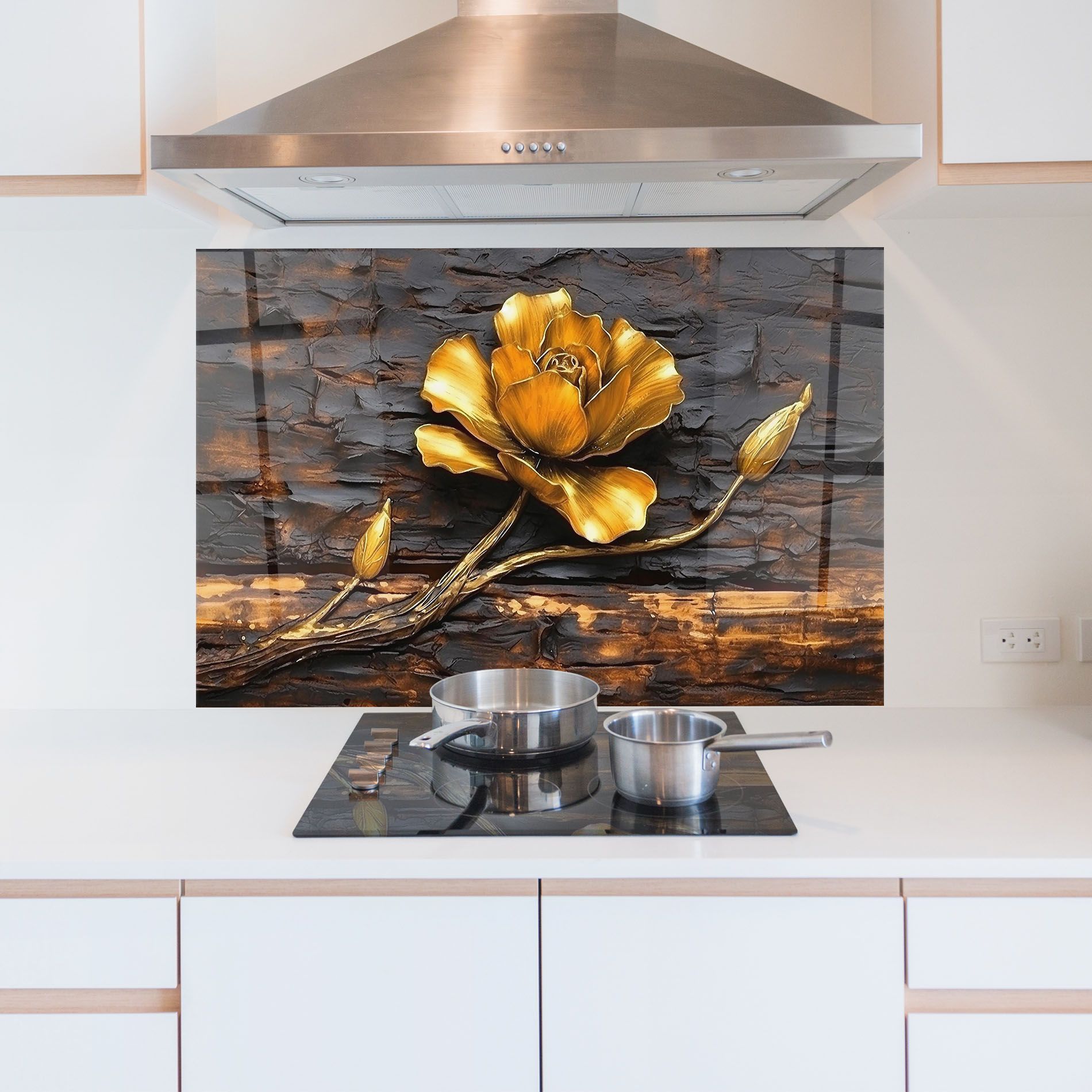 Golden Rose On Wood mockup 5