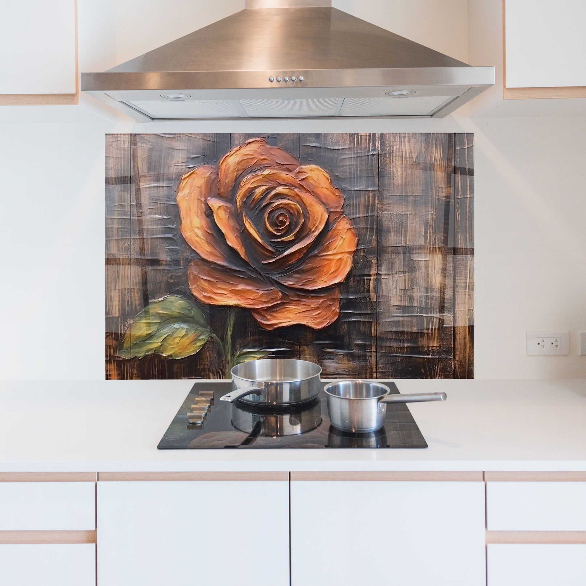Orange Rose On Wood mockup 5
