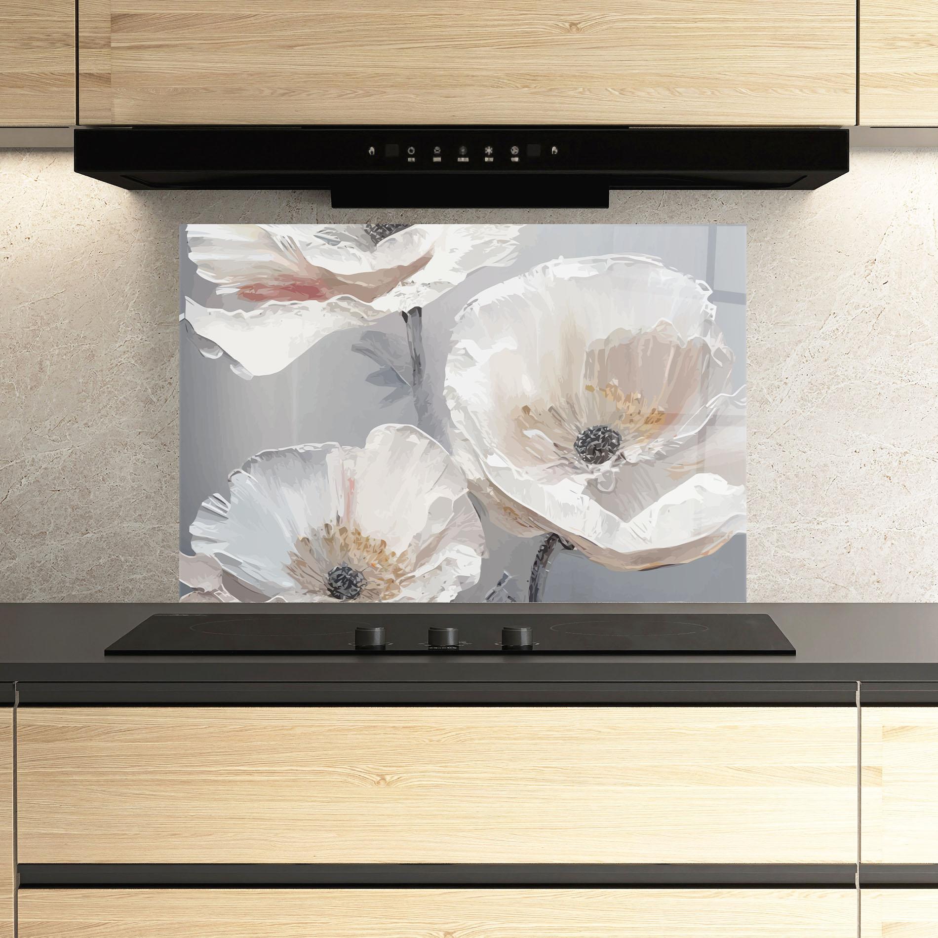 Panou Sticla Bucatarie Cream Mix Flower mockup 3