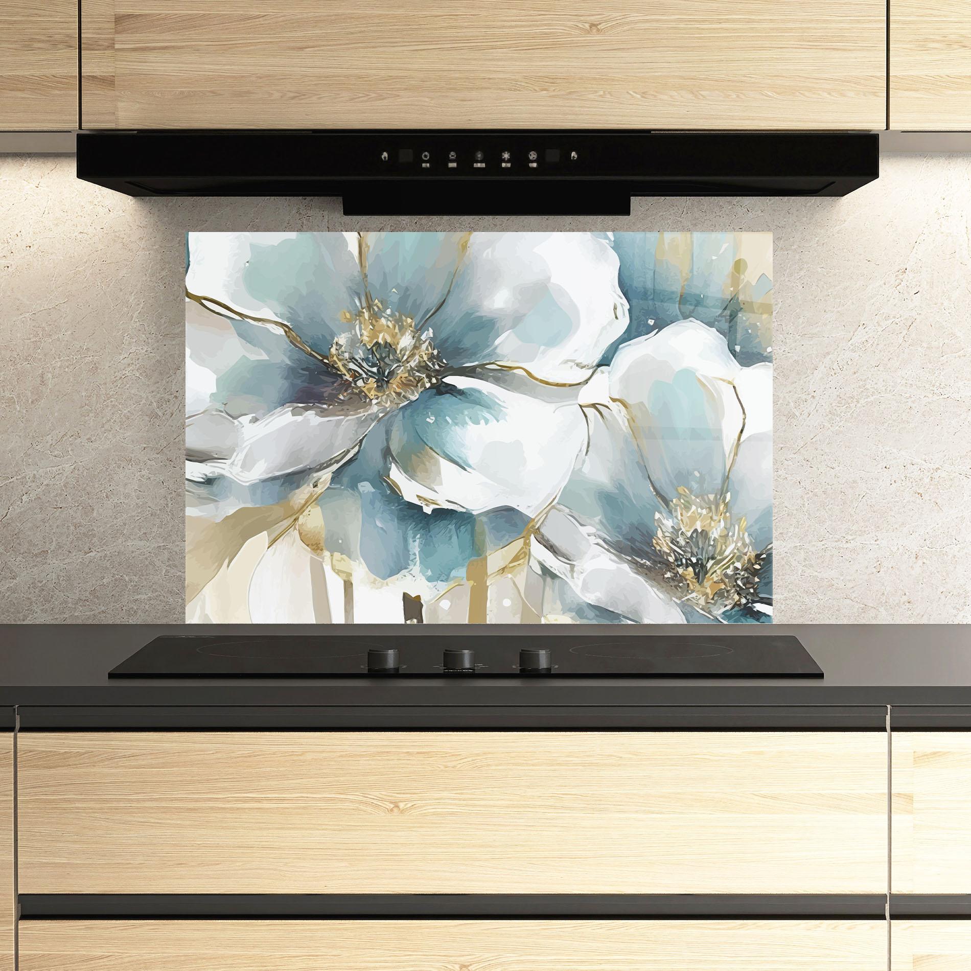 Panou Sticla Bucatarie Flower Mix Art mockup 3