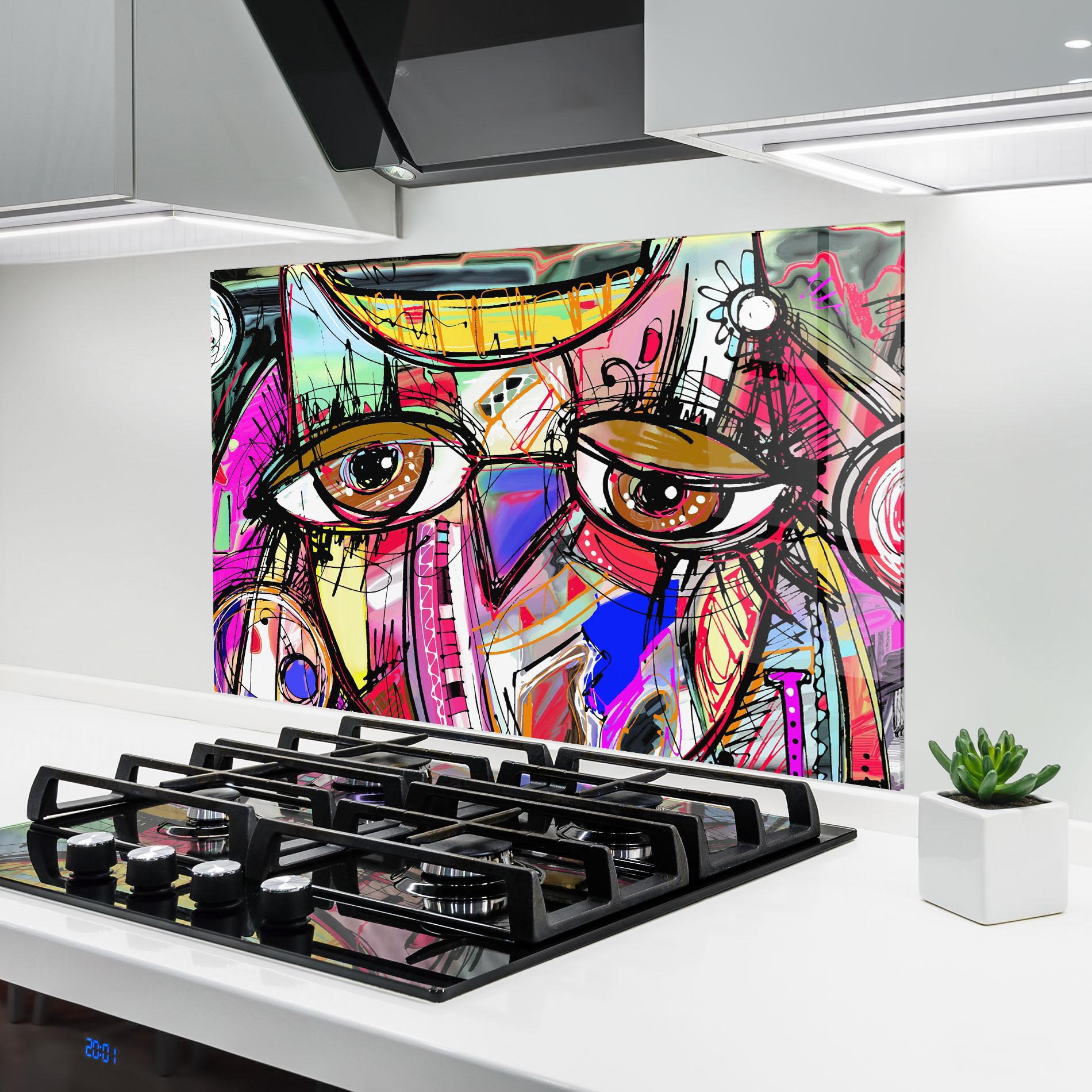 Panou Sticla Bucatarie Color Mix Eyes mockup 6