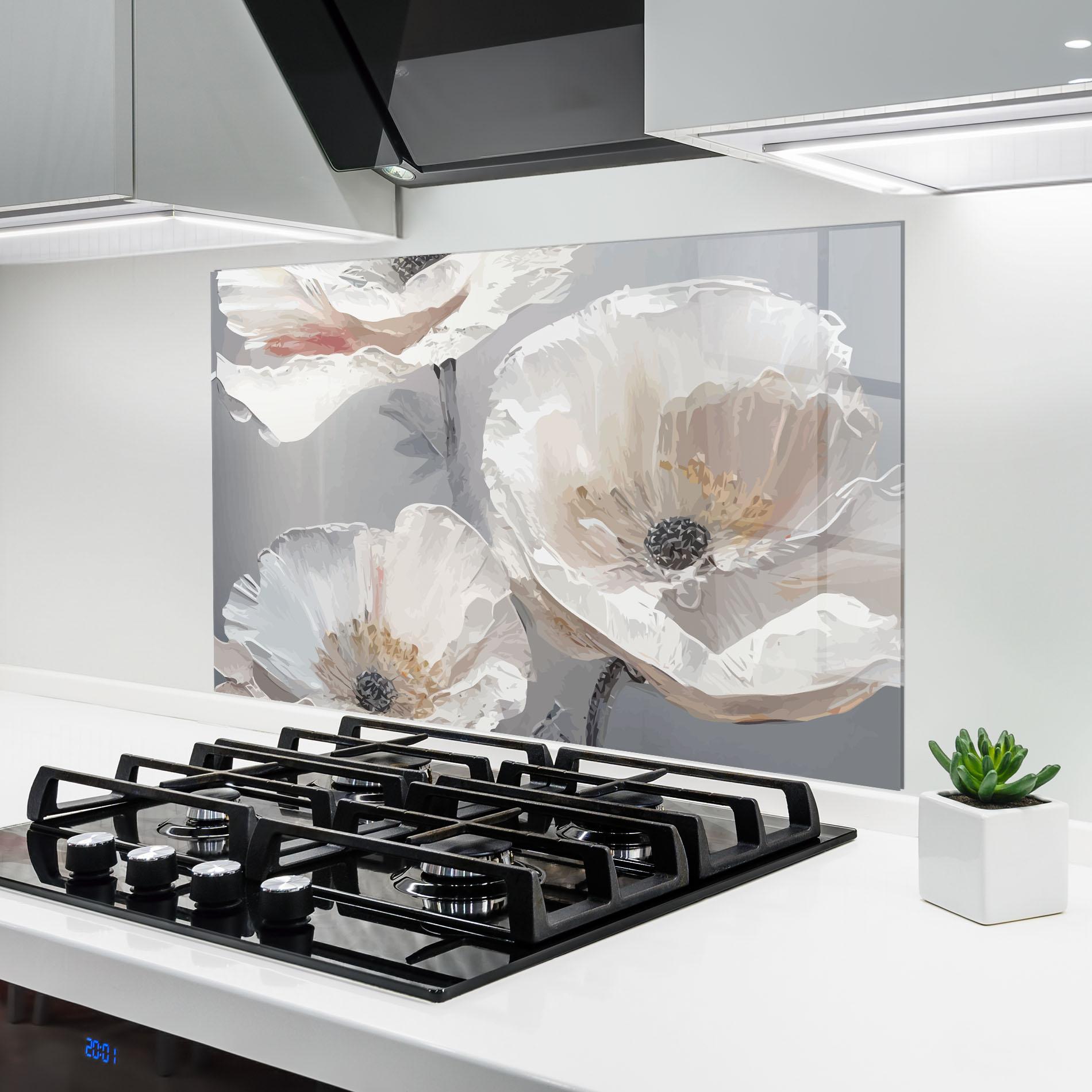 Panou Sticla Bucatarie Cream Mix Flower mockup 6