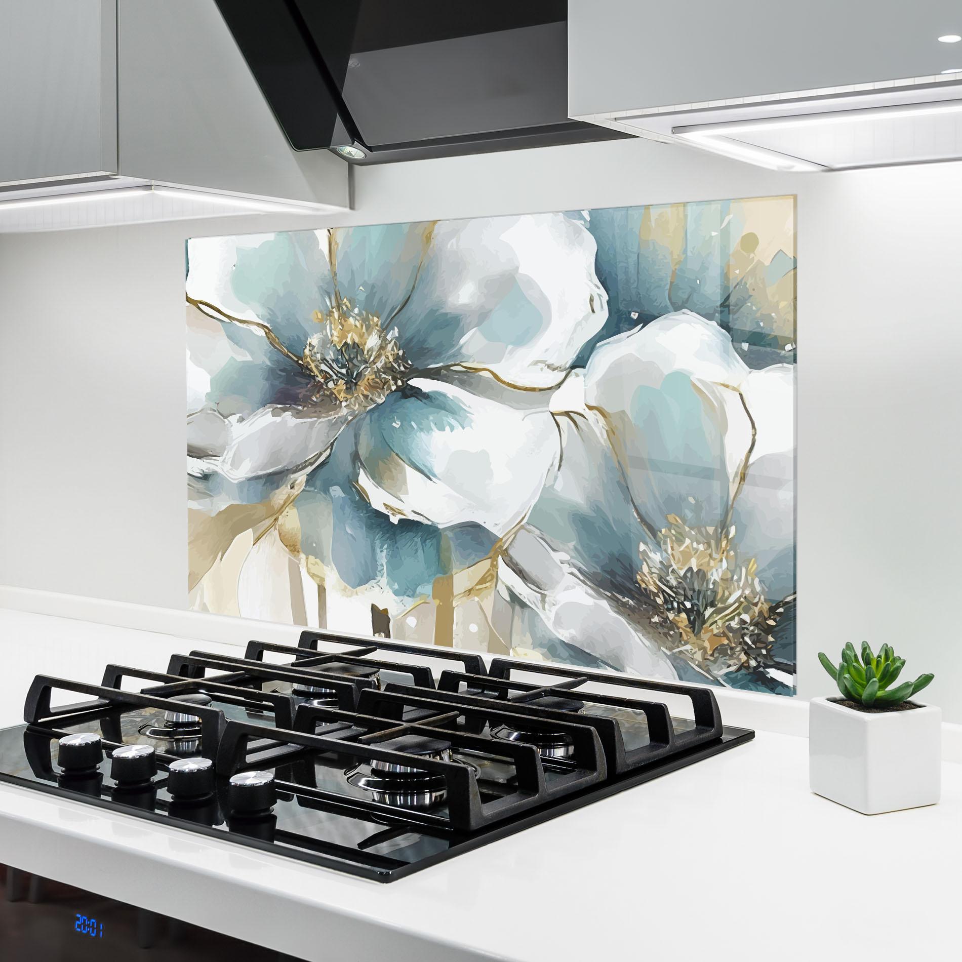 Panou Sticla Bucatarie Flower Mix Art mockup 6