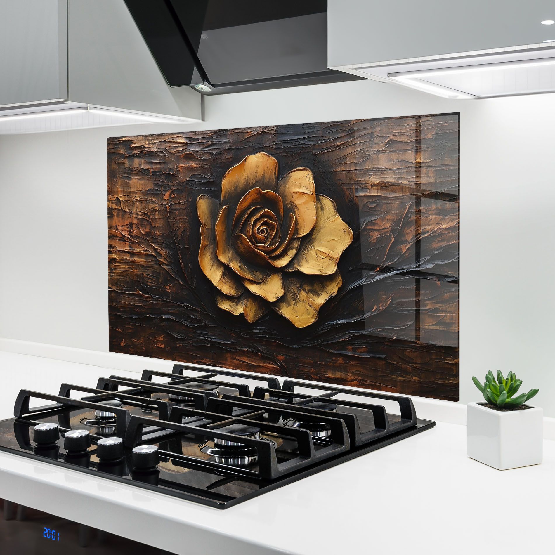 Gold Rose On Wood mockup 6