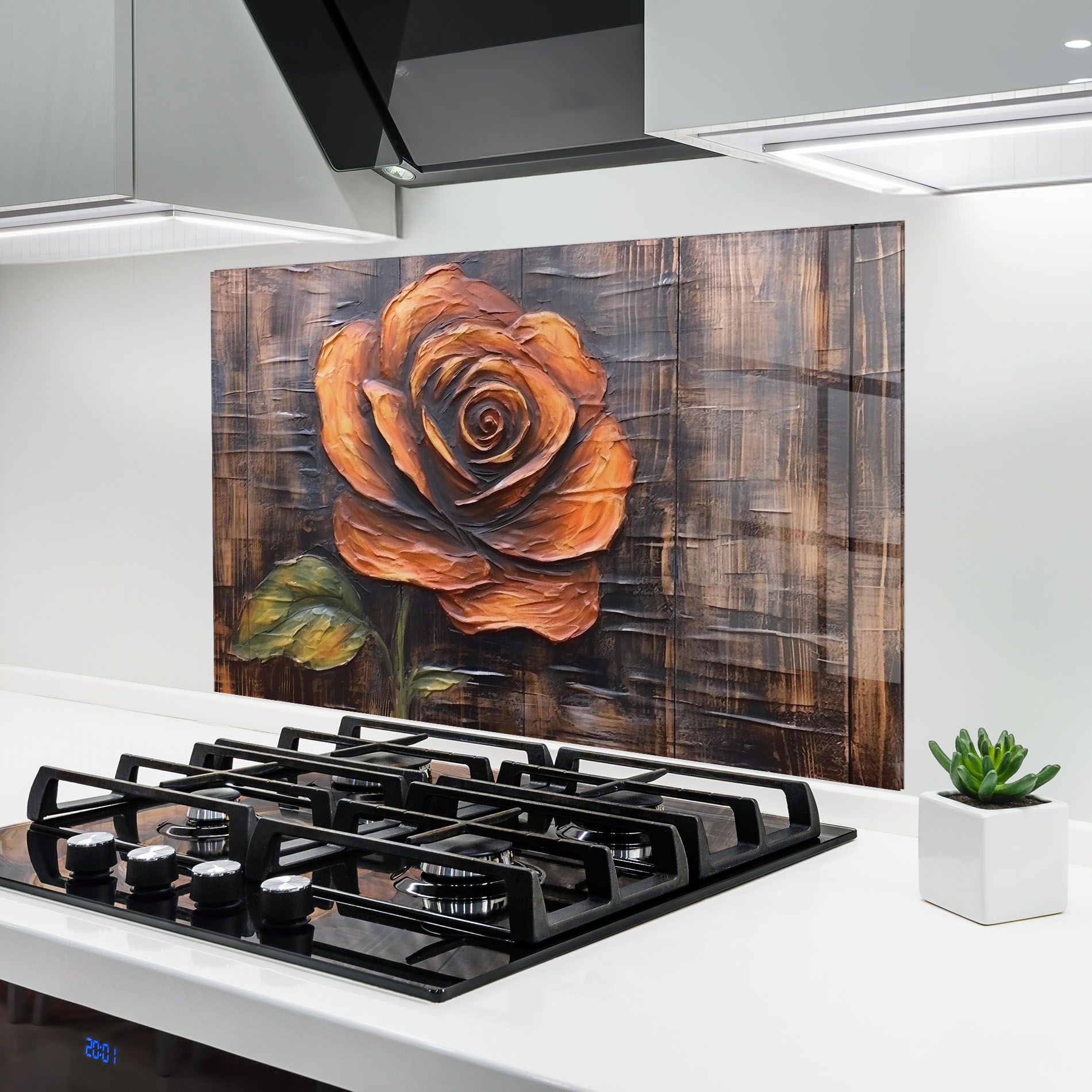 Orange Rose On Wood mockup 6