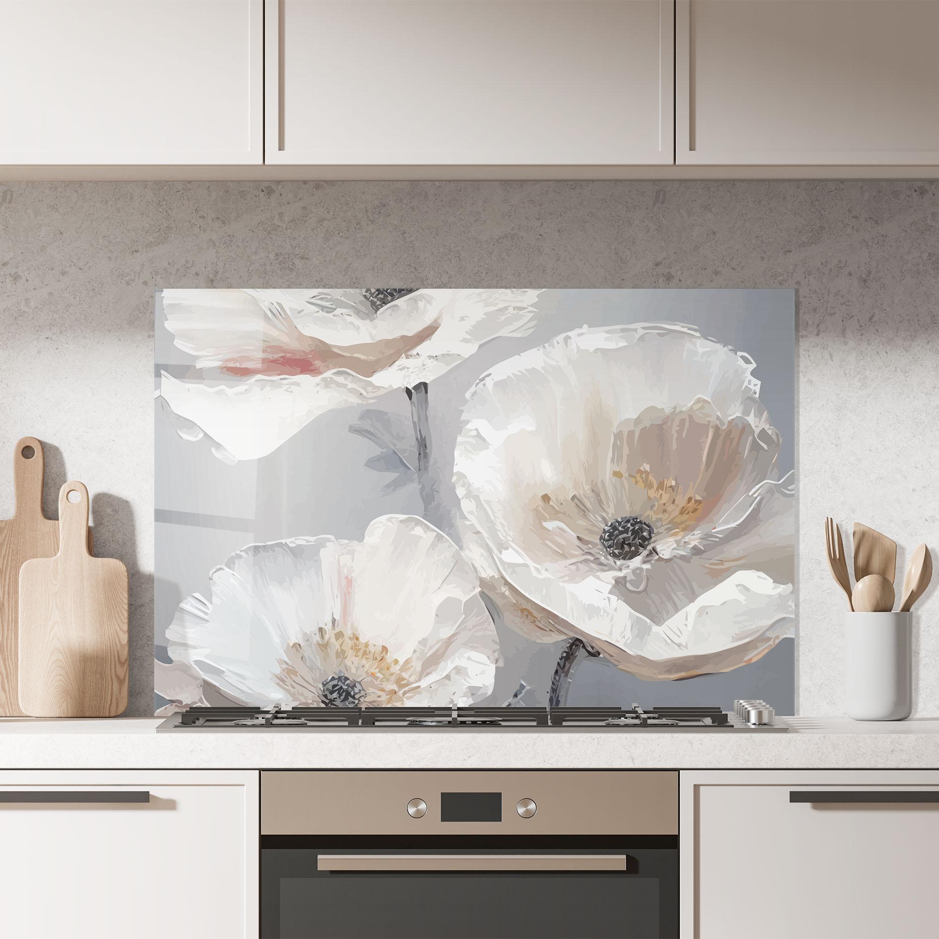 Panou Sticla Bucatarie Cream Mix Flower mockup 7