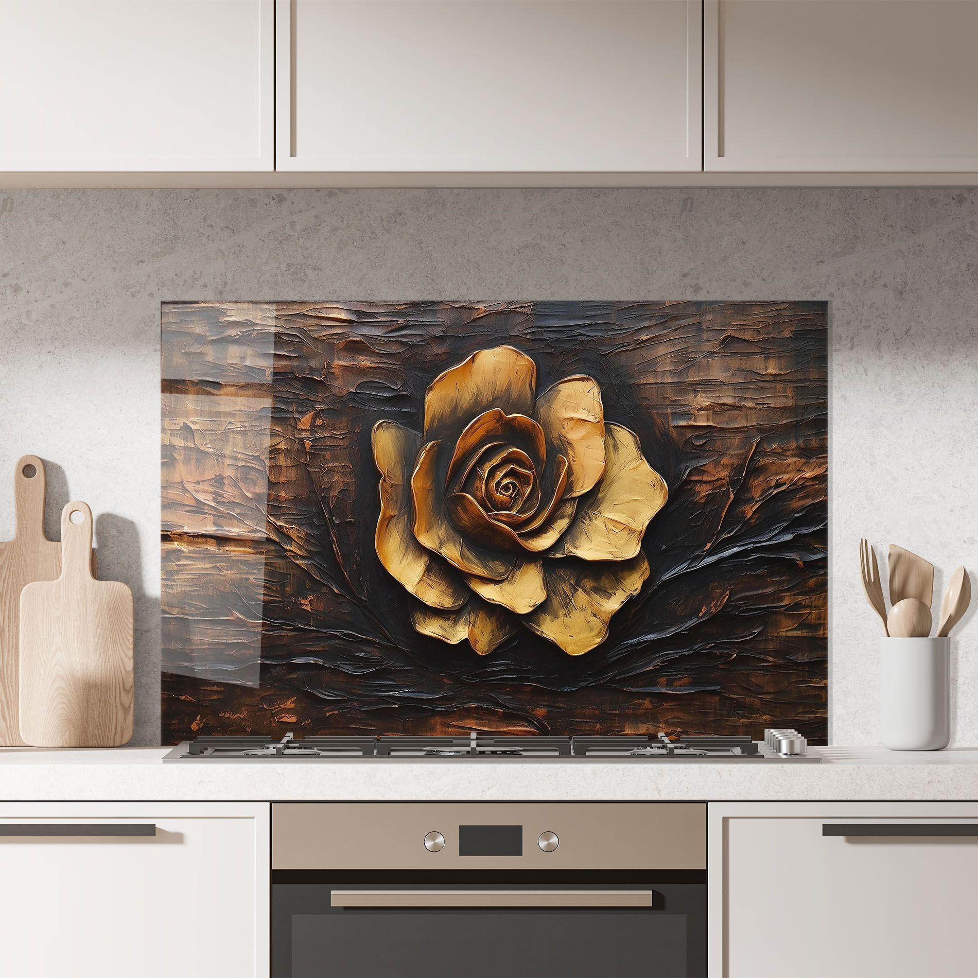 Gold Rose On Wood mockup 7