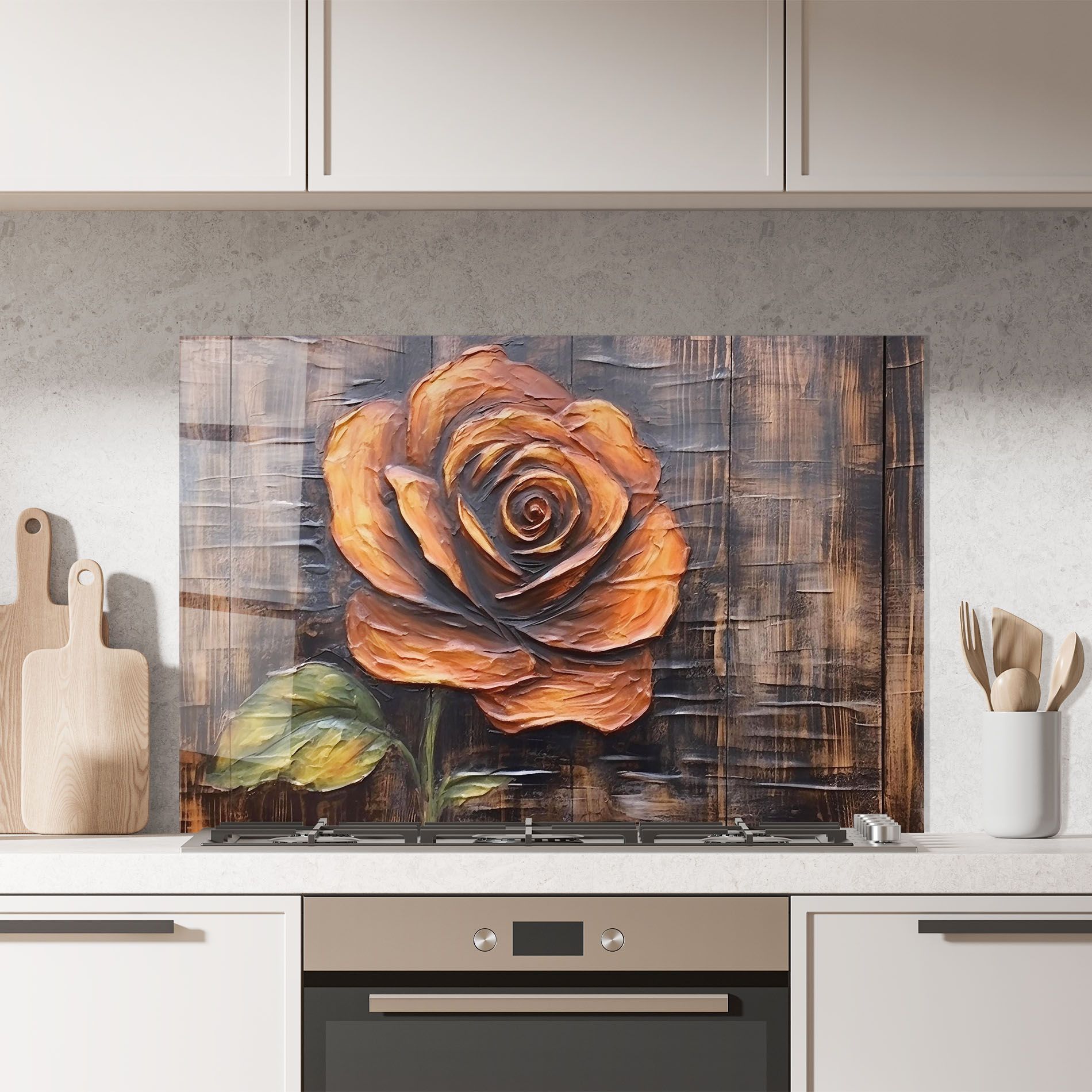 Orange Rose On Wood mockup 7
