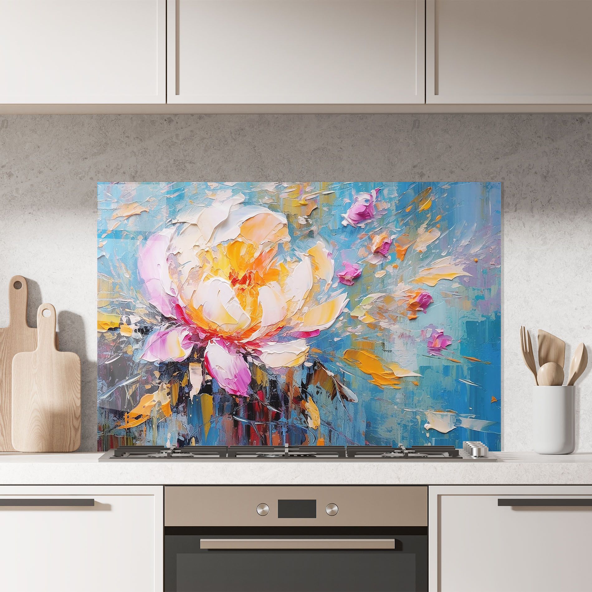 Pink Orange Peony Art mockup 7