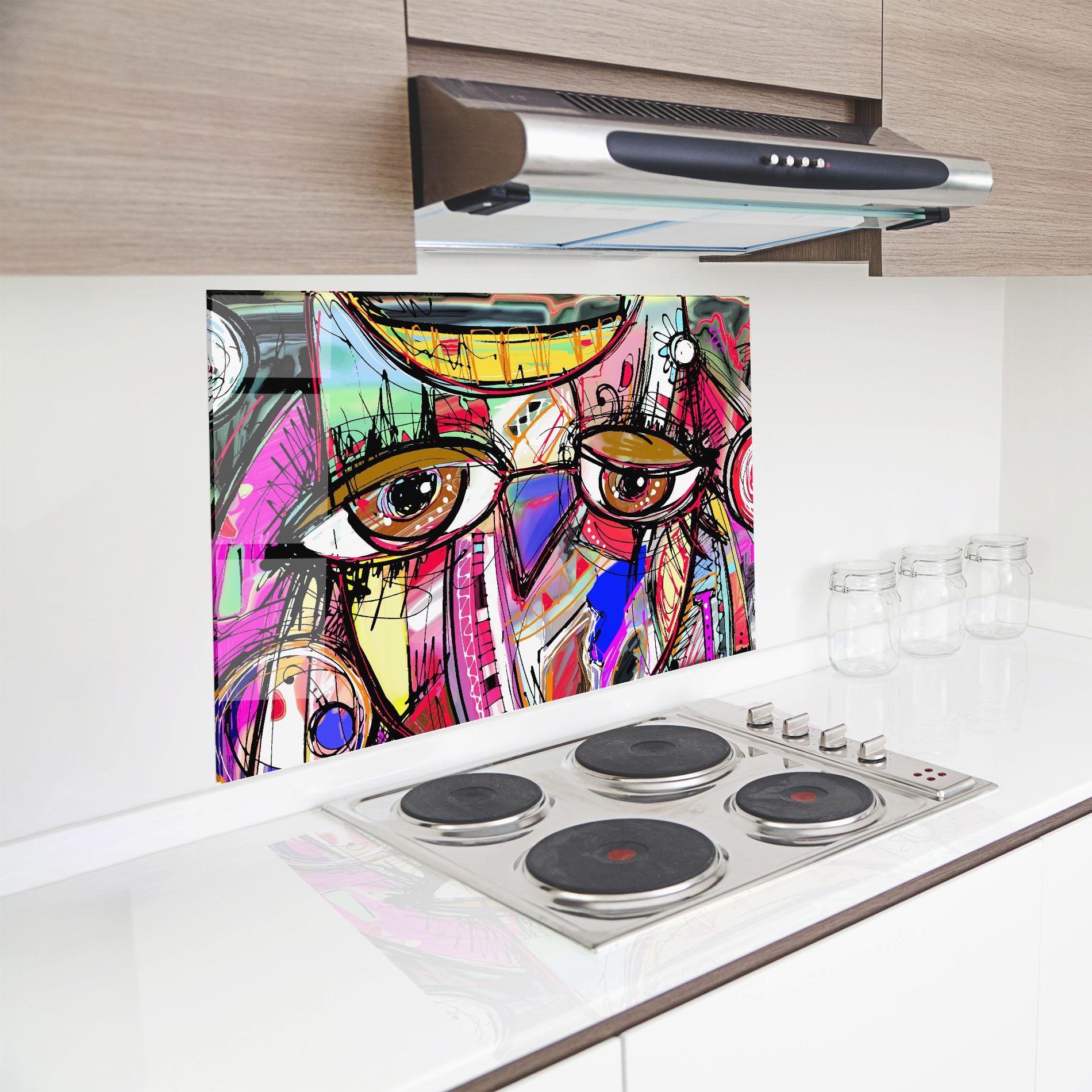 Panou Sticla Bucatarie Color Mix Eyes mockup 8