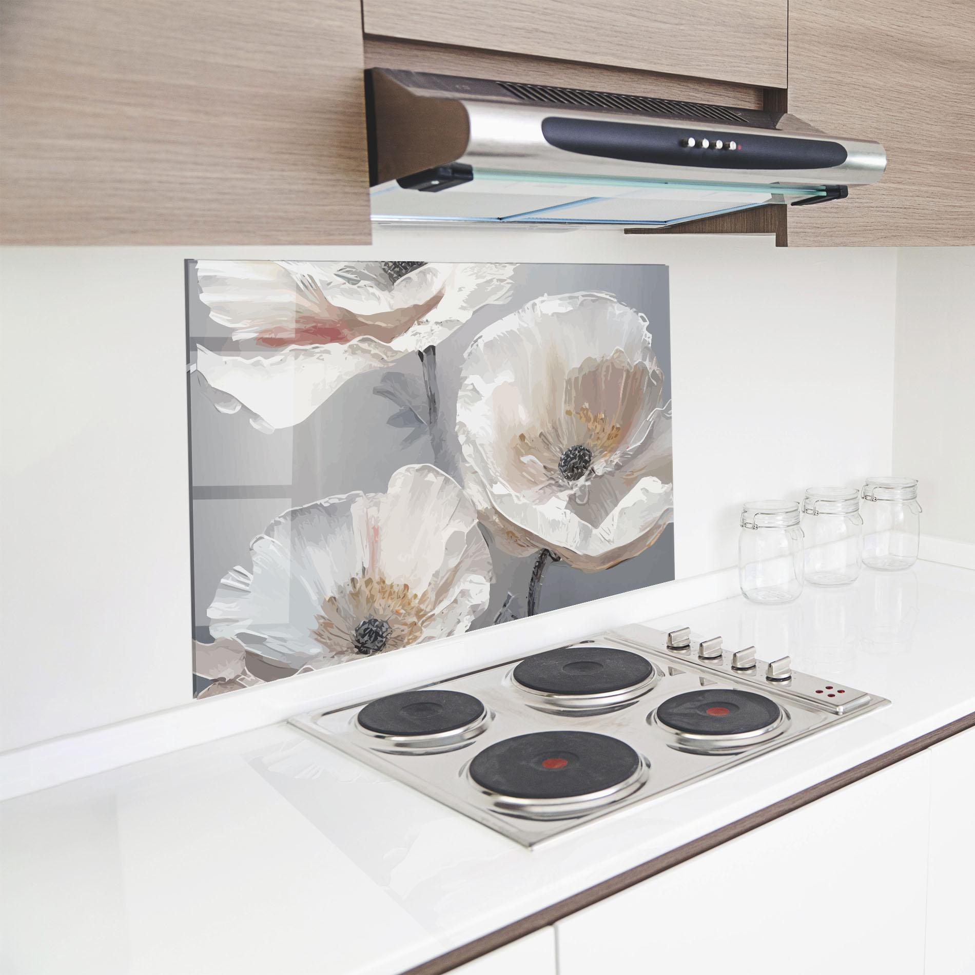 Panou Sticla Bucatarie Cream Mix Flower mockup 8