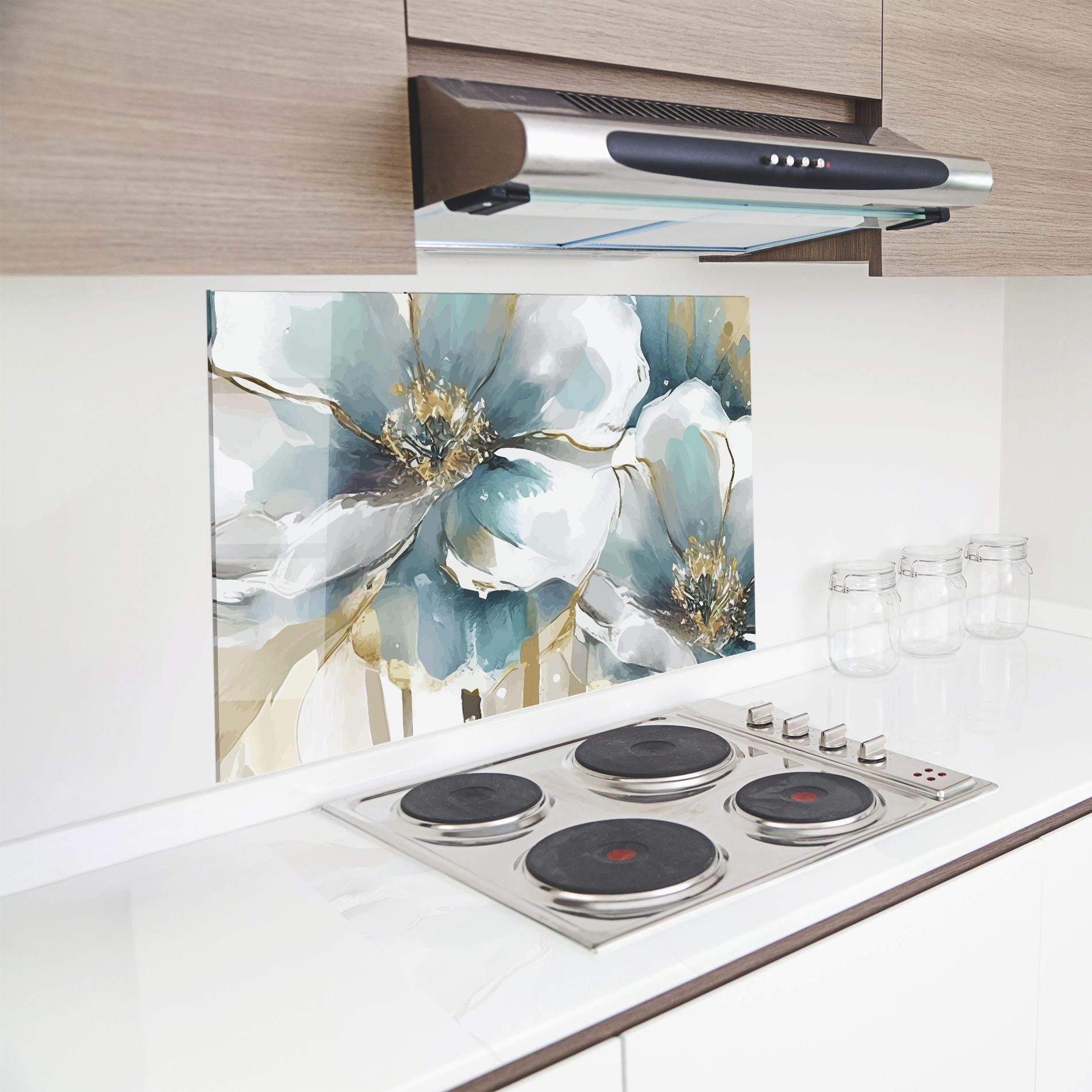 Panou Sticla Bucatarie Flower Mix Art mockup 8