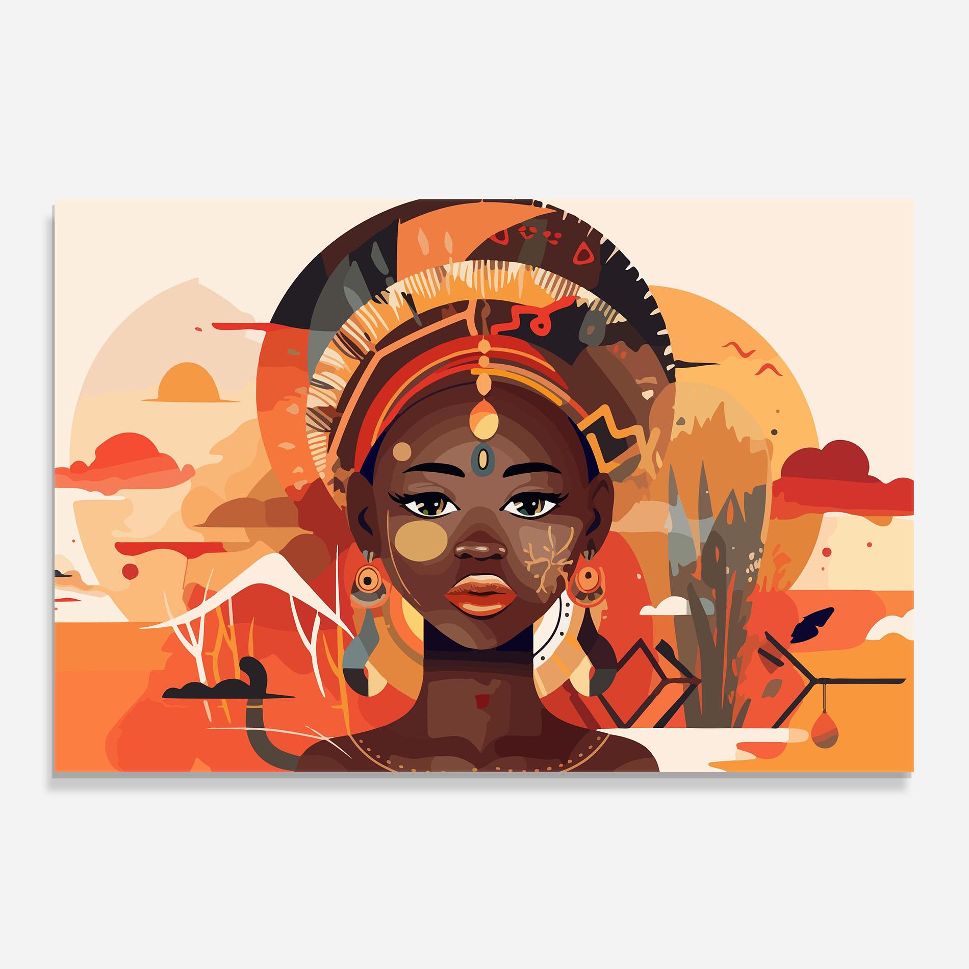 Panou Sticla Bucatarie African Child Art mockup 0