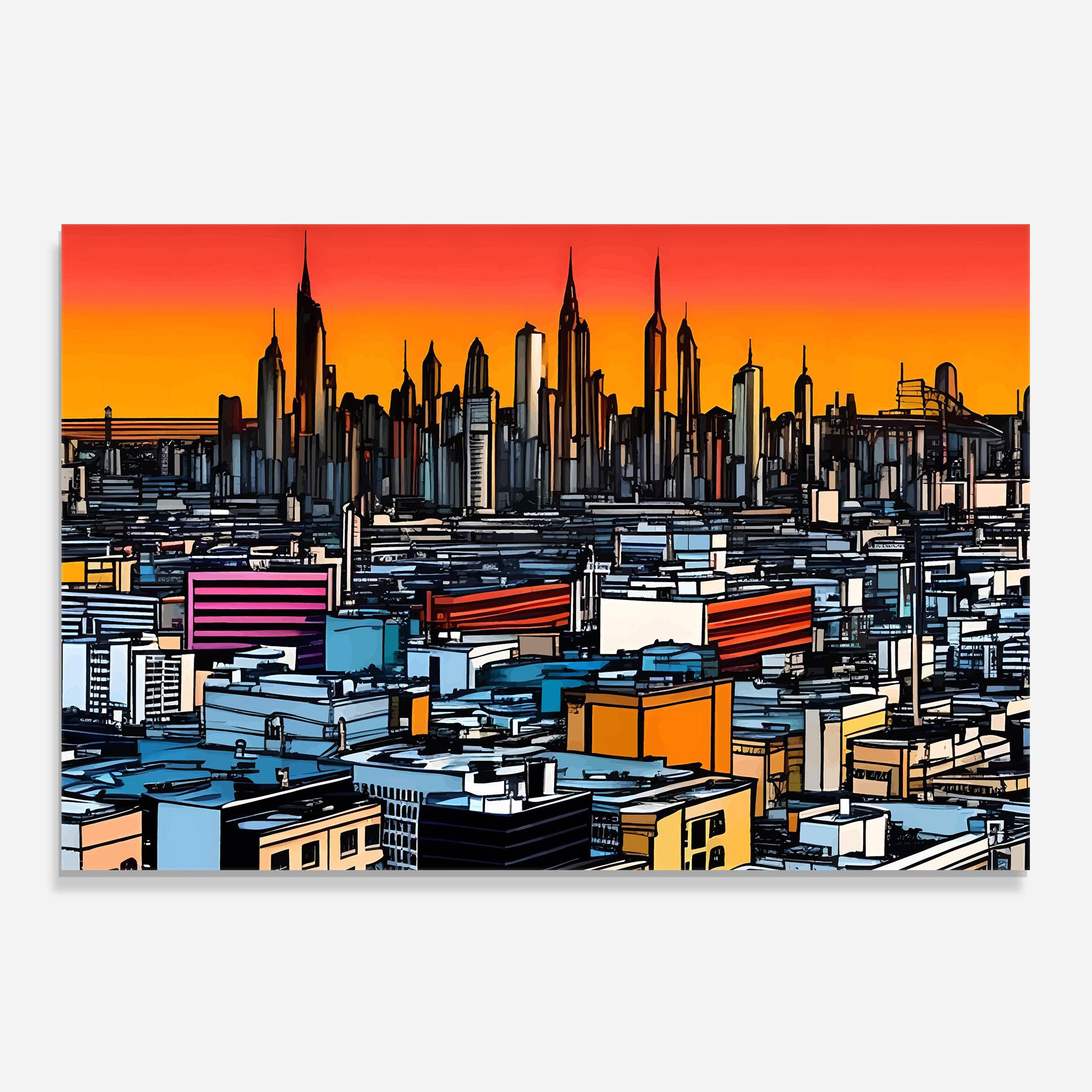 Panou Sticla Bucatarie African Skyline mockup 0