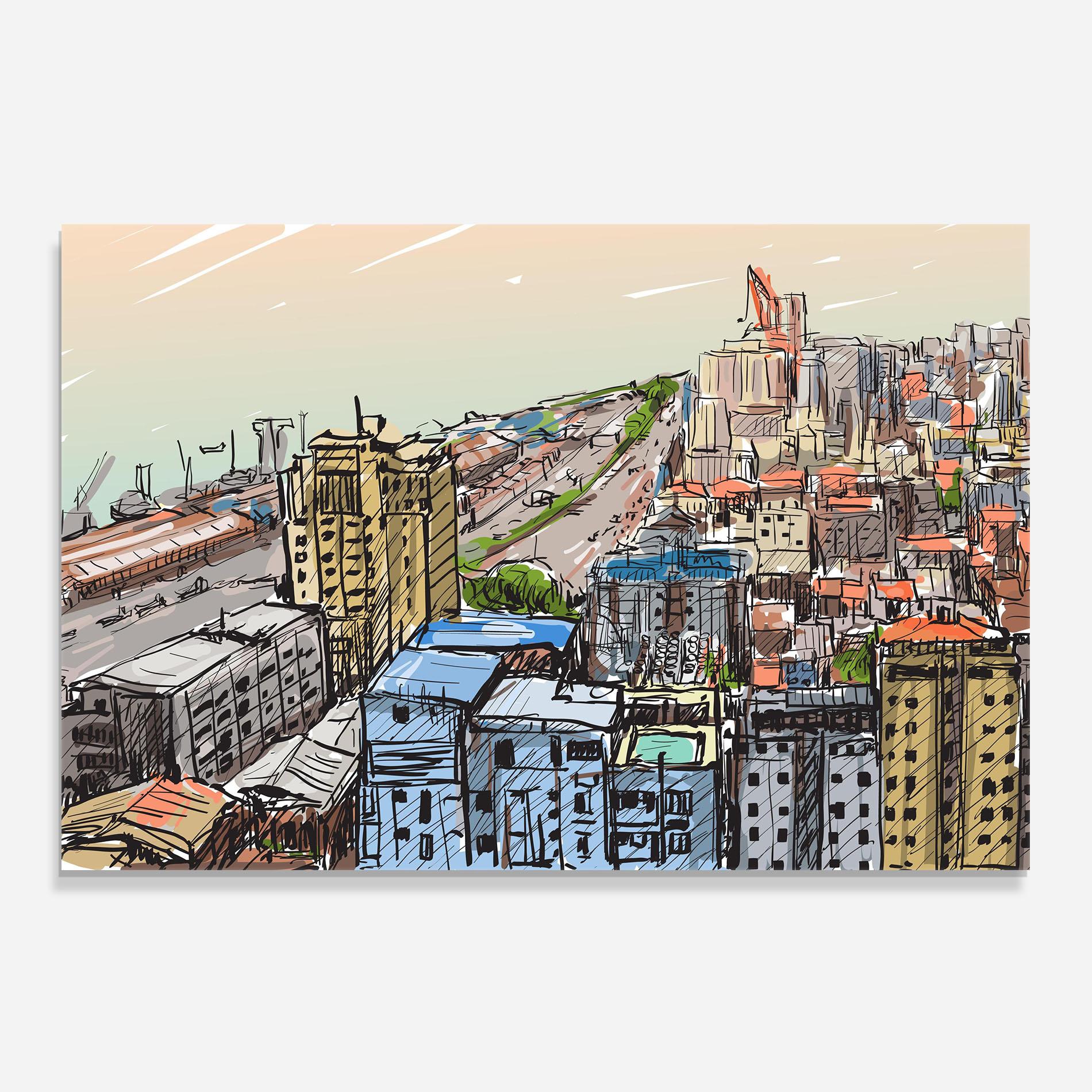 Panou Sticla Bucatarie Big African City mockup 0