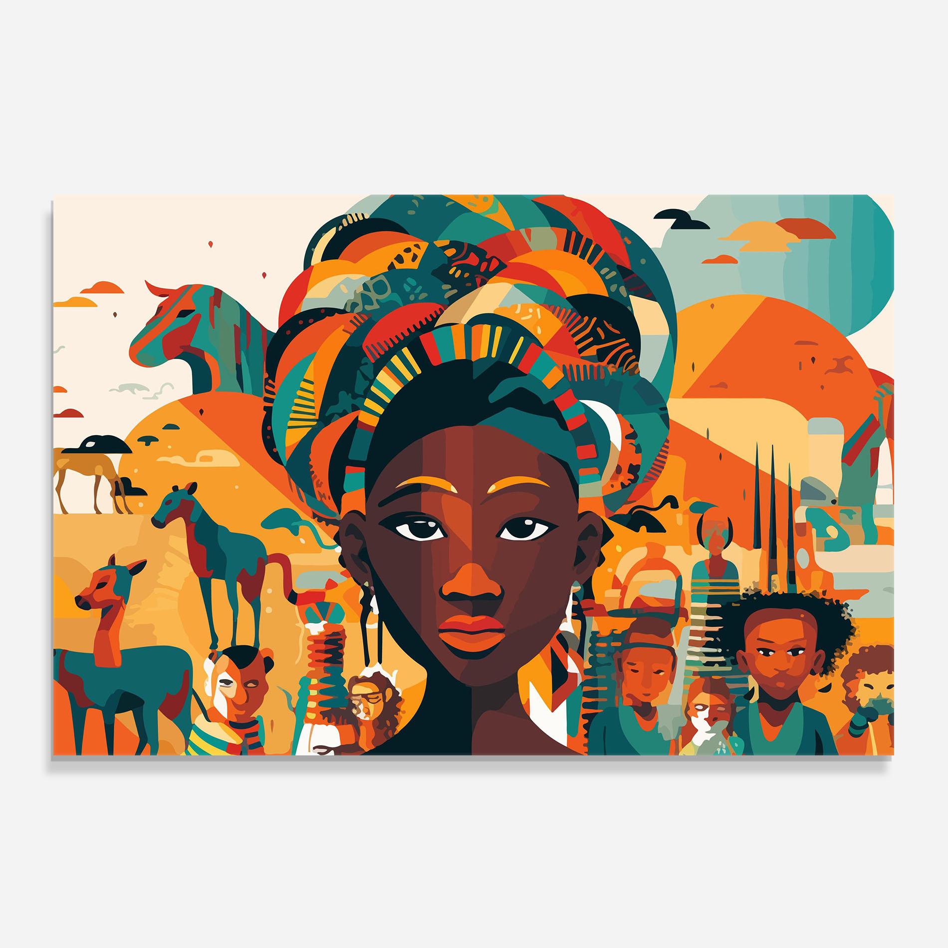 Panou Sticla Bucatarie Child Africa Art mockup 0