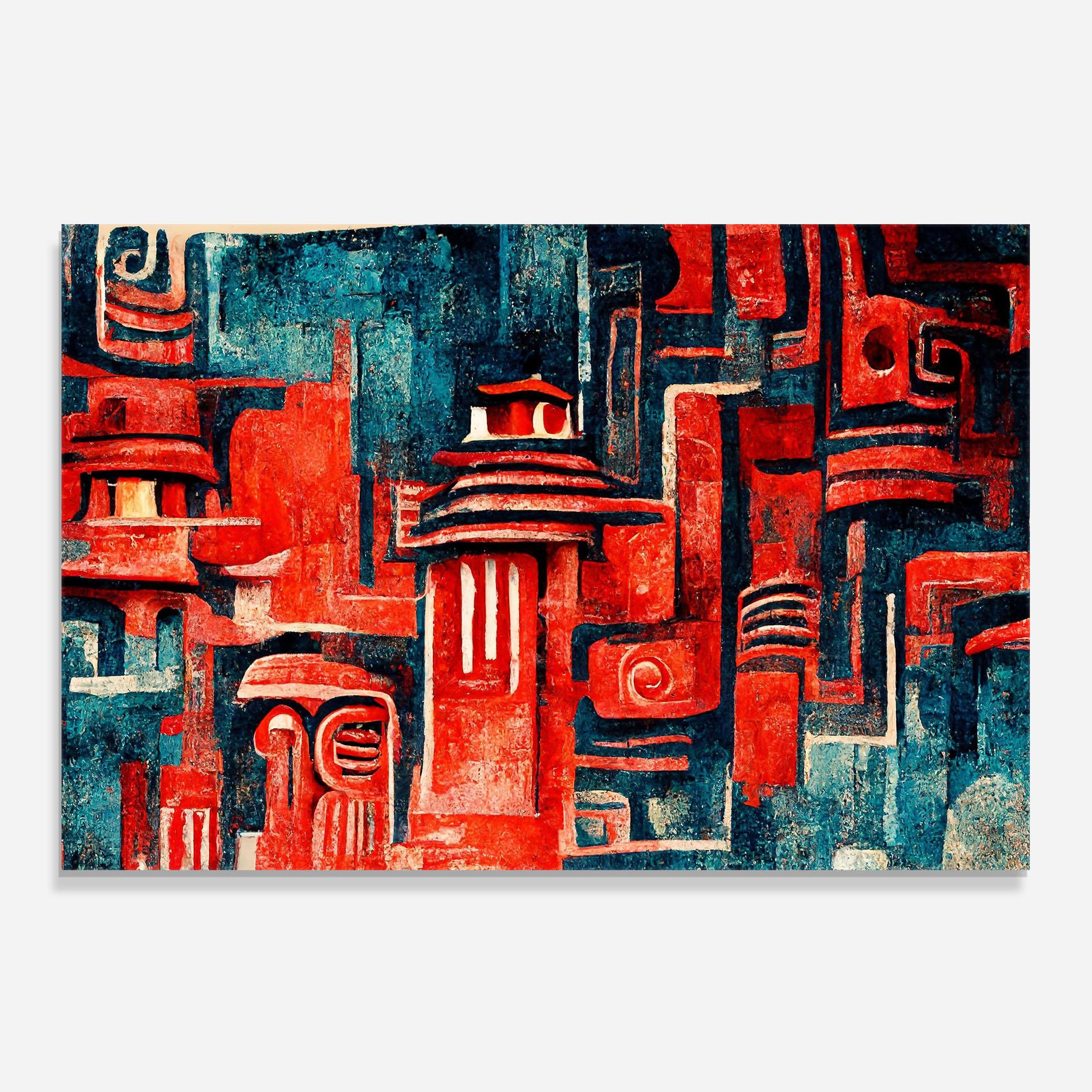 Panou Sticla Bucatarie Decorative Navy Red mockup 0