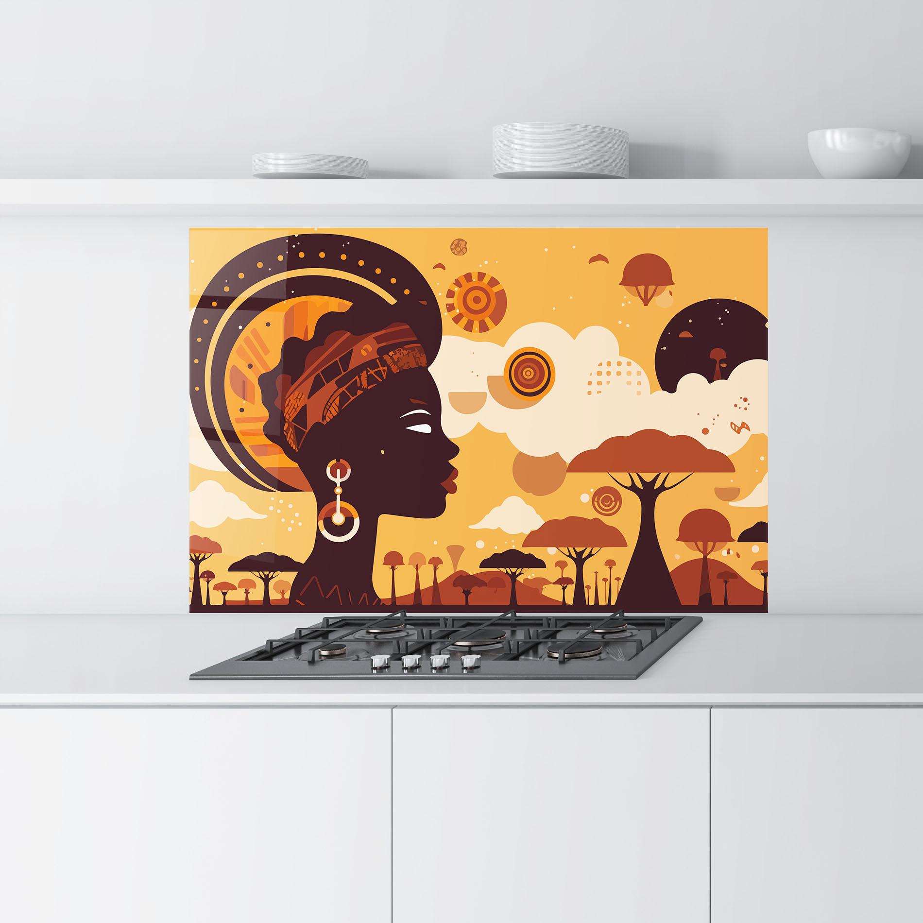 Panou Sticla Bucatarie African Art mockup 9