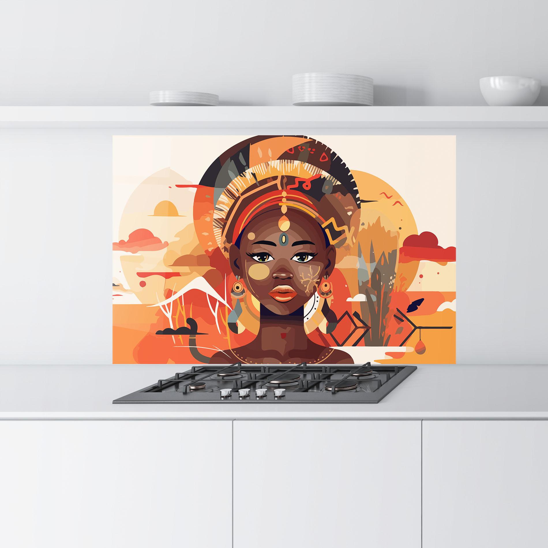 Panou Sticla Bucatarie African Child Art mockup 9