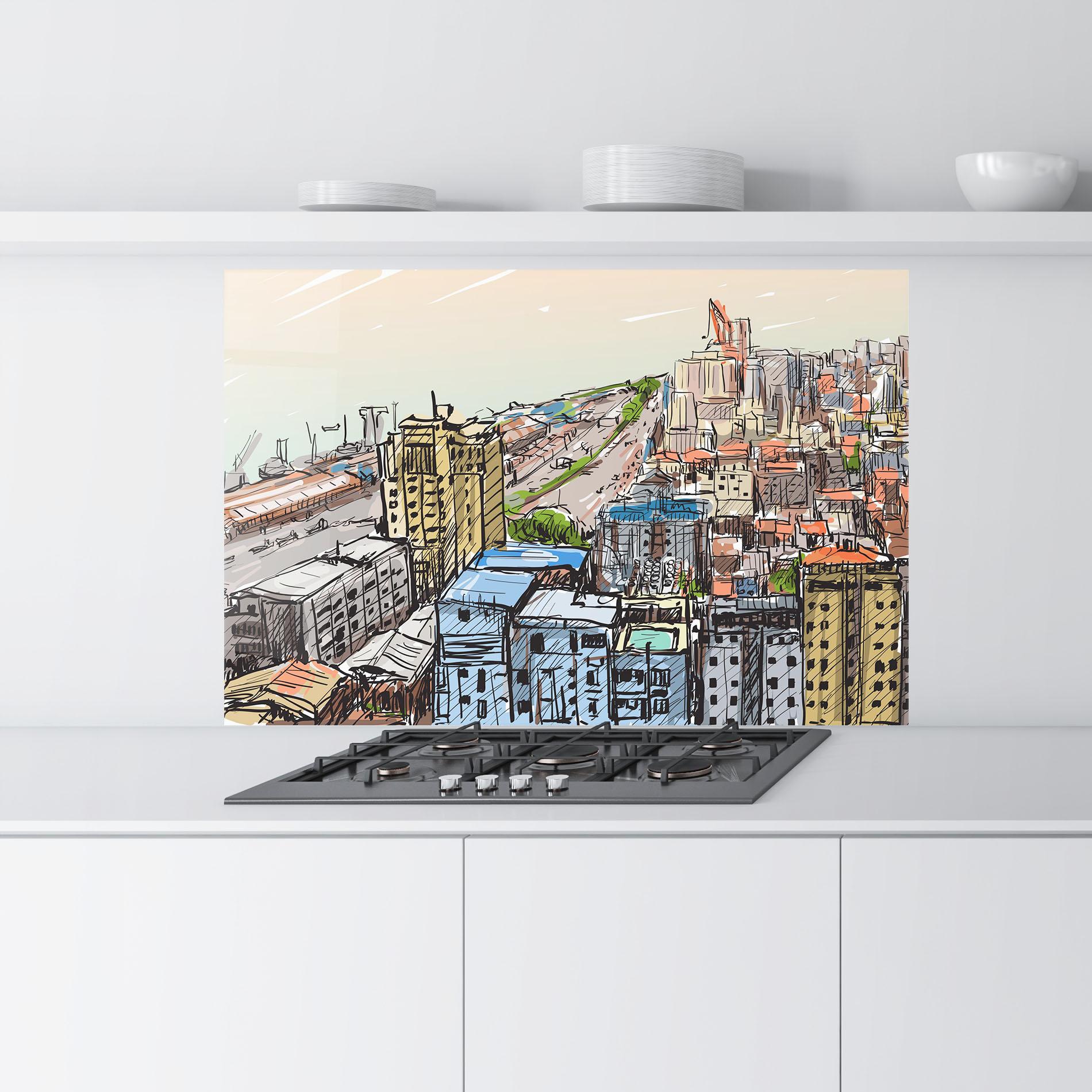 Panou Sticla Bucatarie Big African City mockup 9