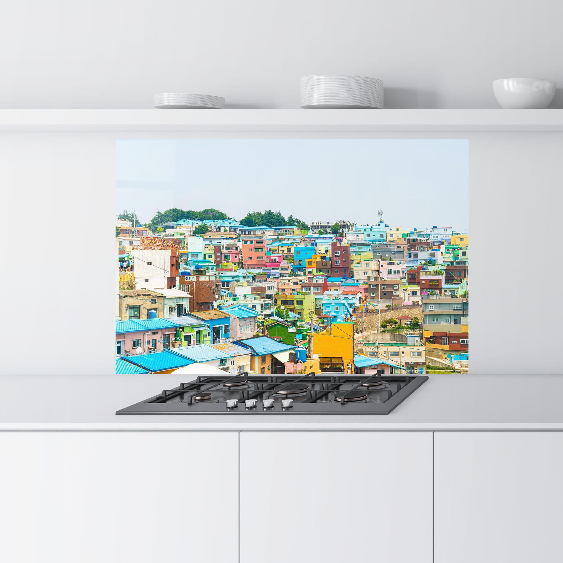 Panou Sticla Bucatarie Gamcheon Culture mockup 9