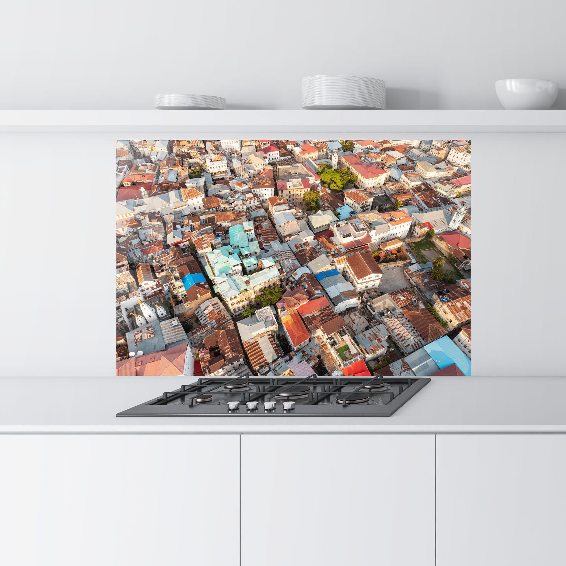 Panou Sticla Bucatarie Island Tanzania Buildings mockup 9