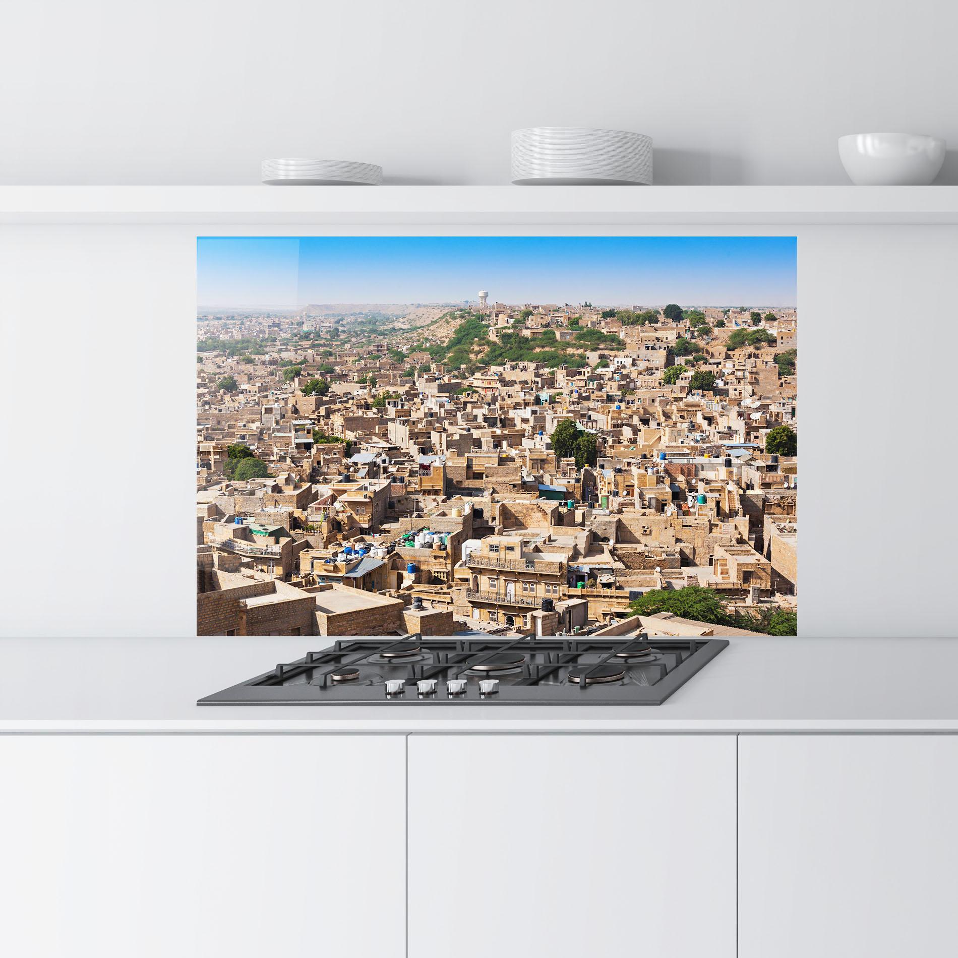 Panou Sticla Bucatarie Jaisalmer Panorama View mockup 9