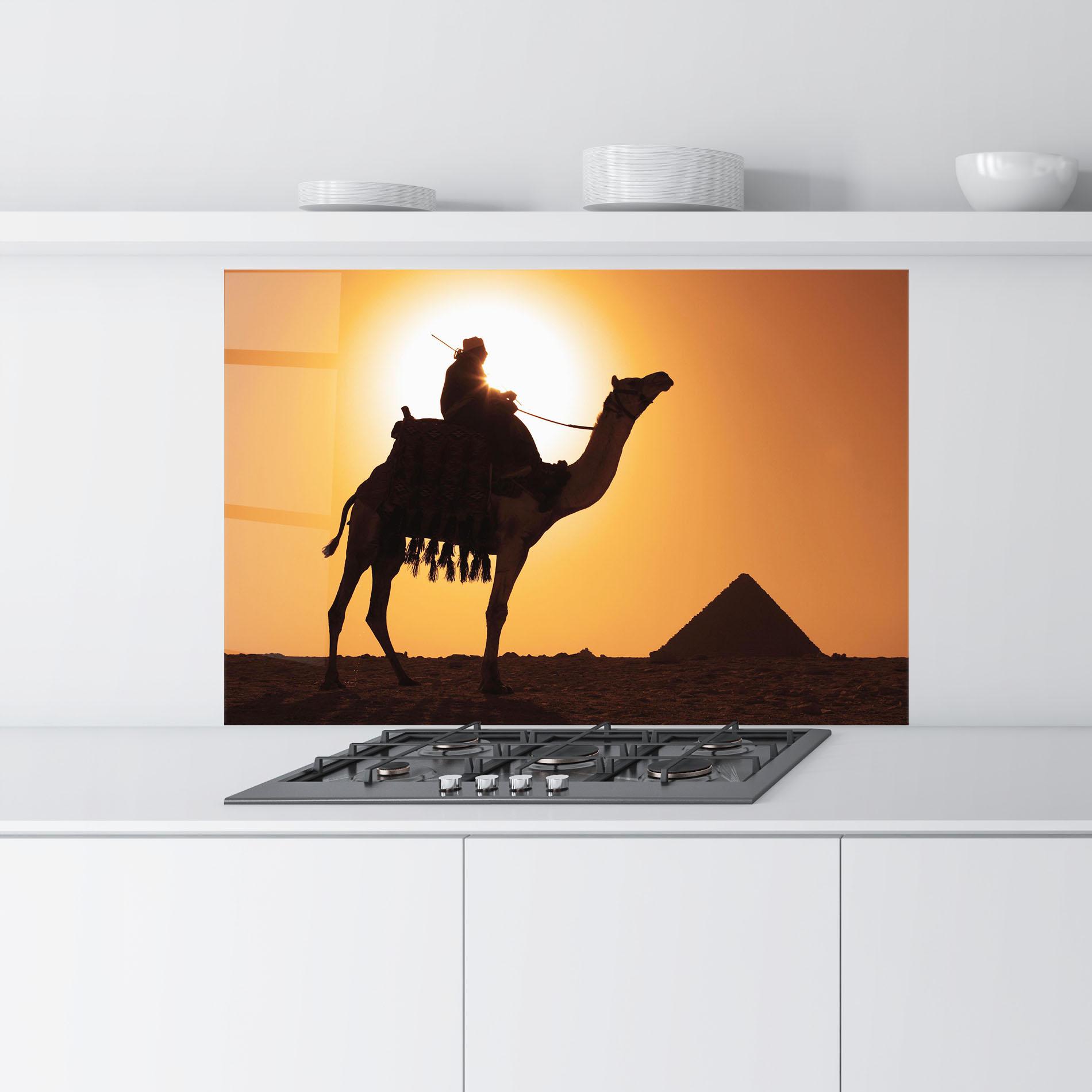 Panou Sticla Bucatarie Pyramids Sunset mockup 9