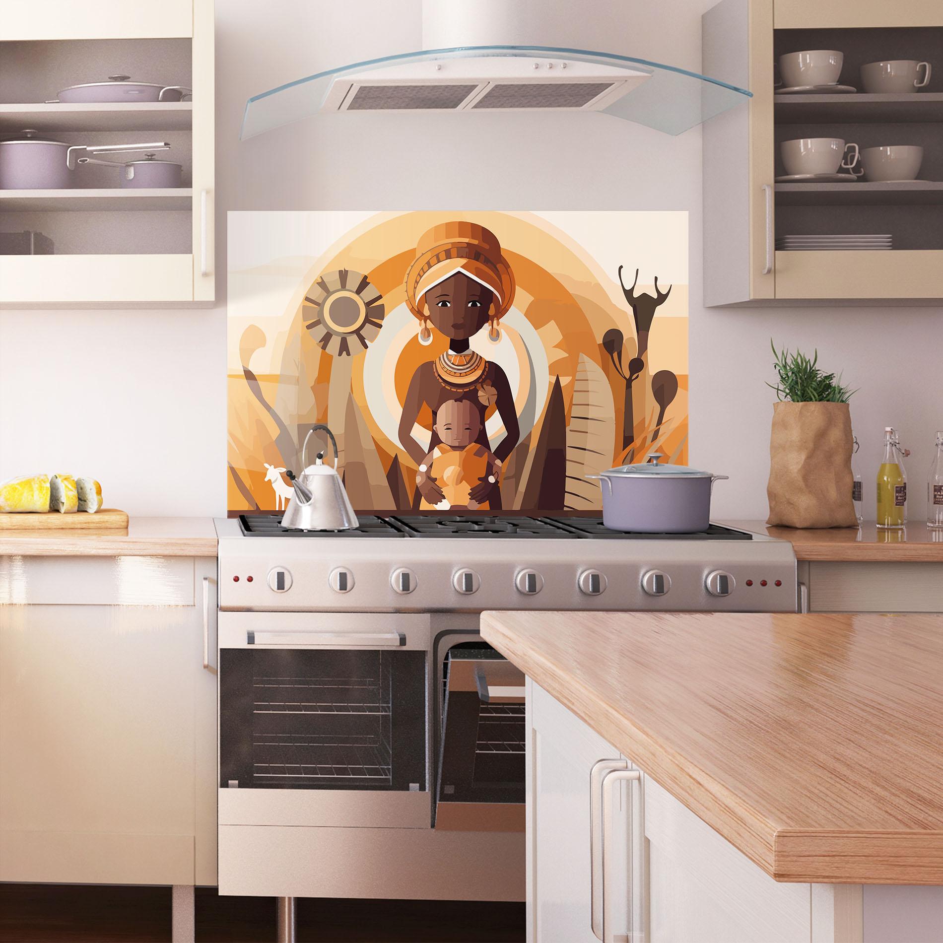 Panou Sticla Bucatarie African Baby mockup 1