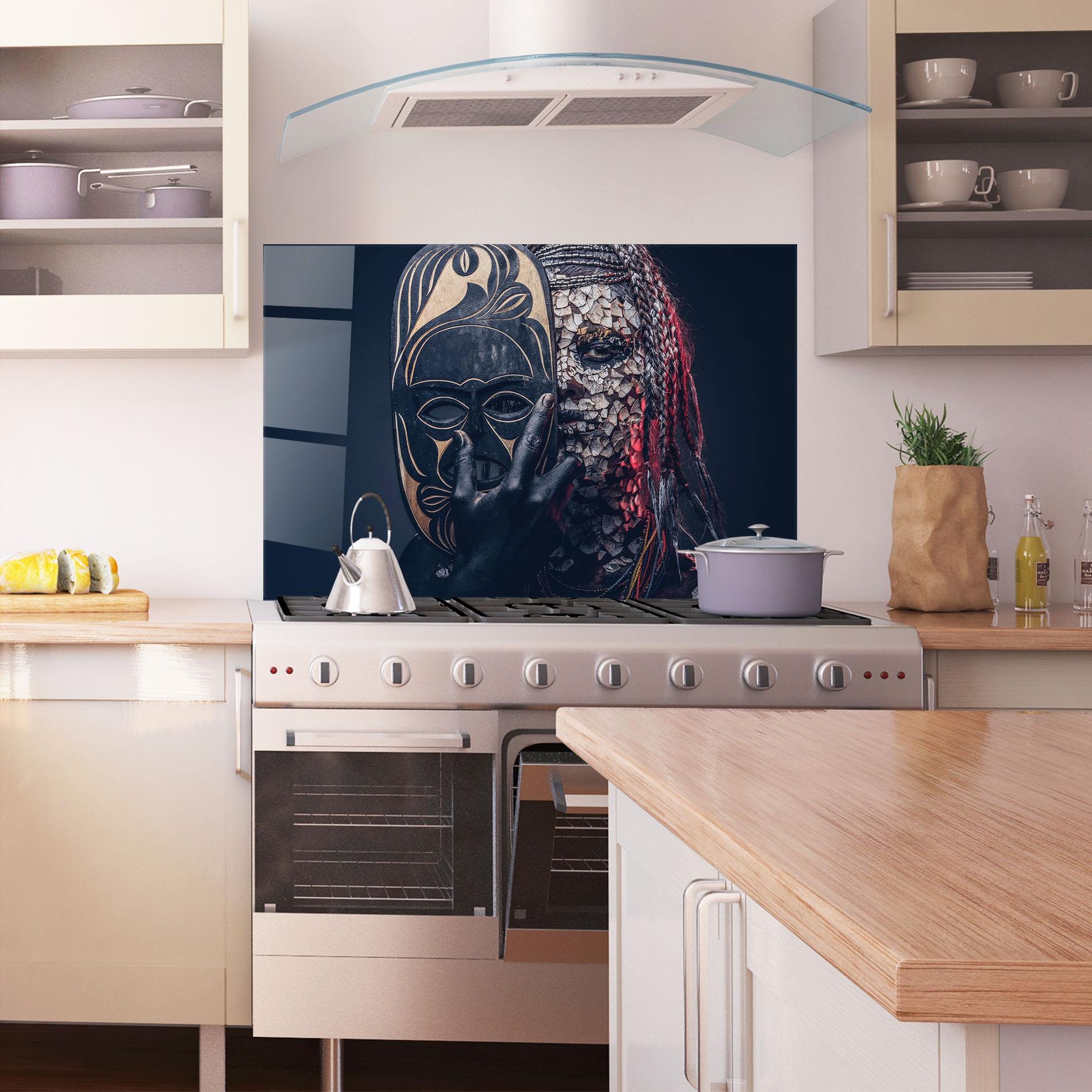 Panou Sticla Bucatarie African Tribe Costume mockup 1