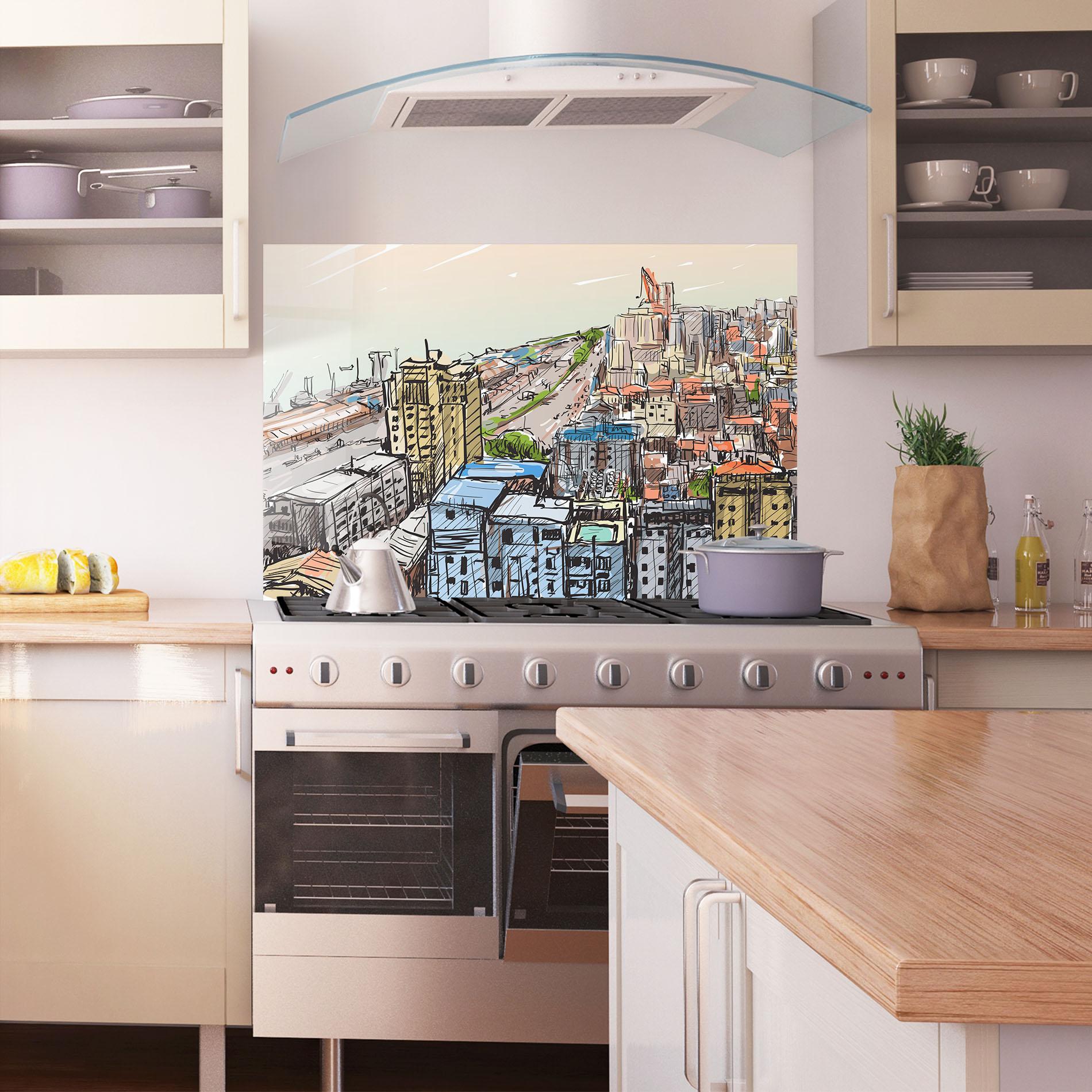 Panou Sticla Bucatarie Big African City mockup 1