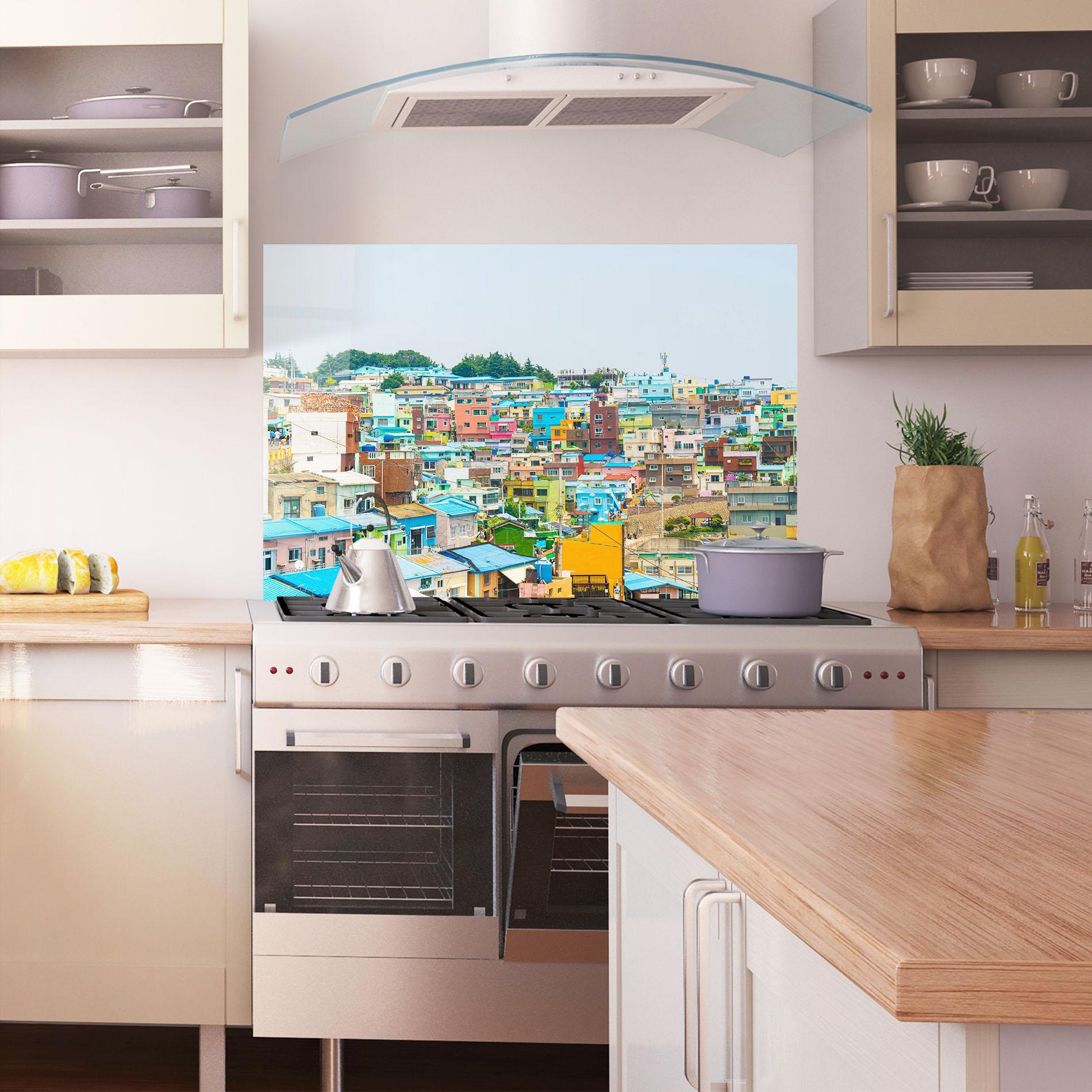 Panou Sticla Bucatarie Gamcheon Culture mockup 1