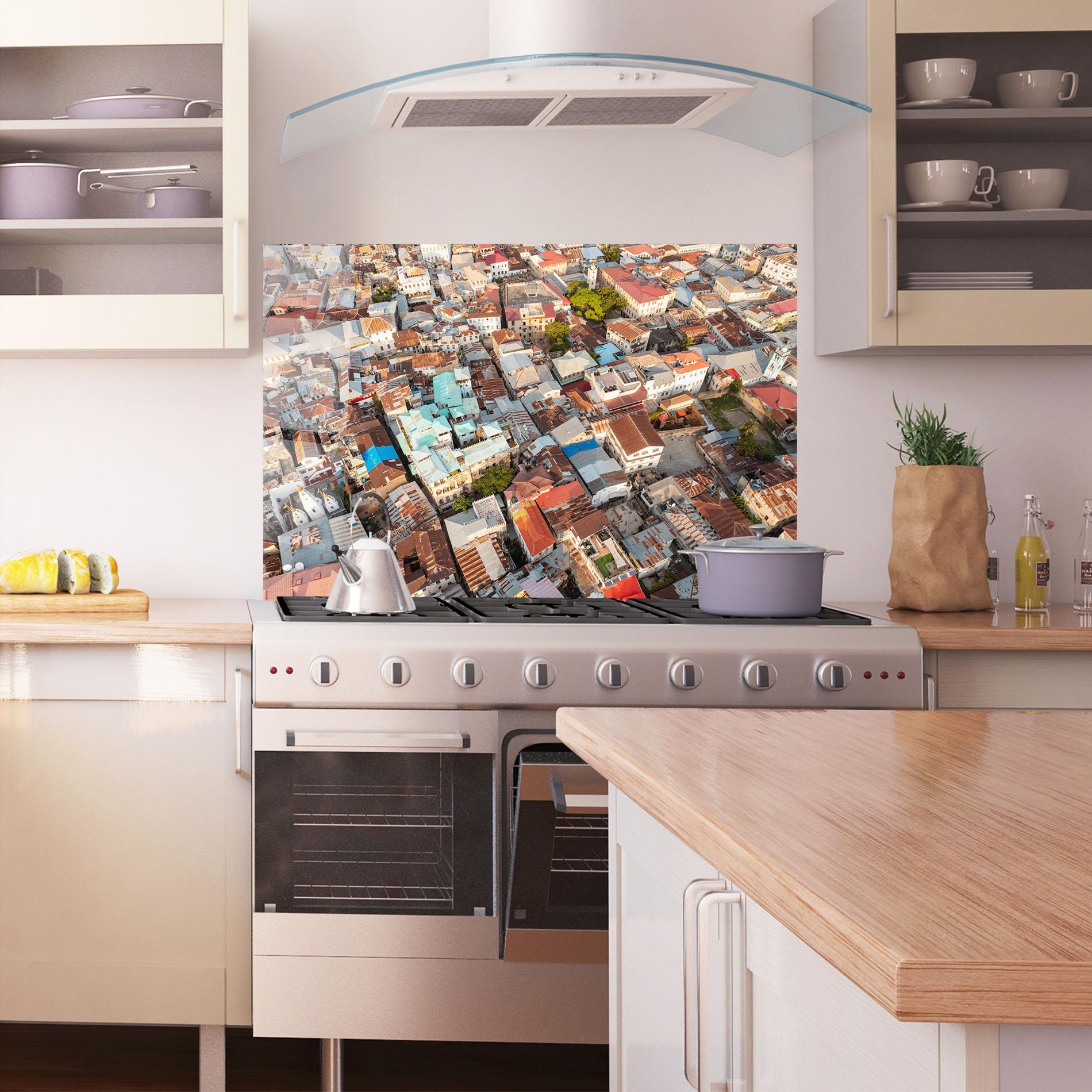 Panou Sticla Bucatarie Island Tanzania Buildings mockup 1