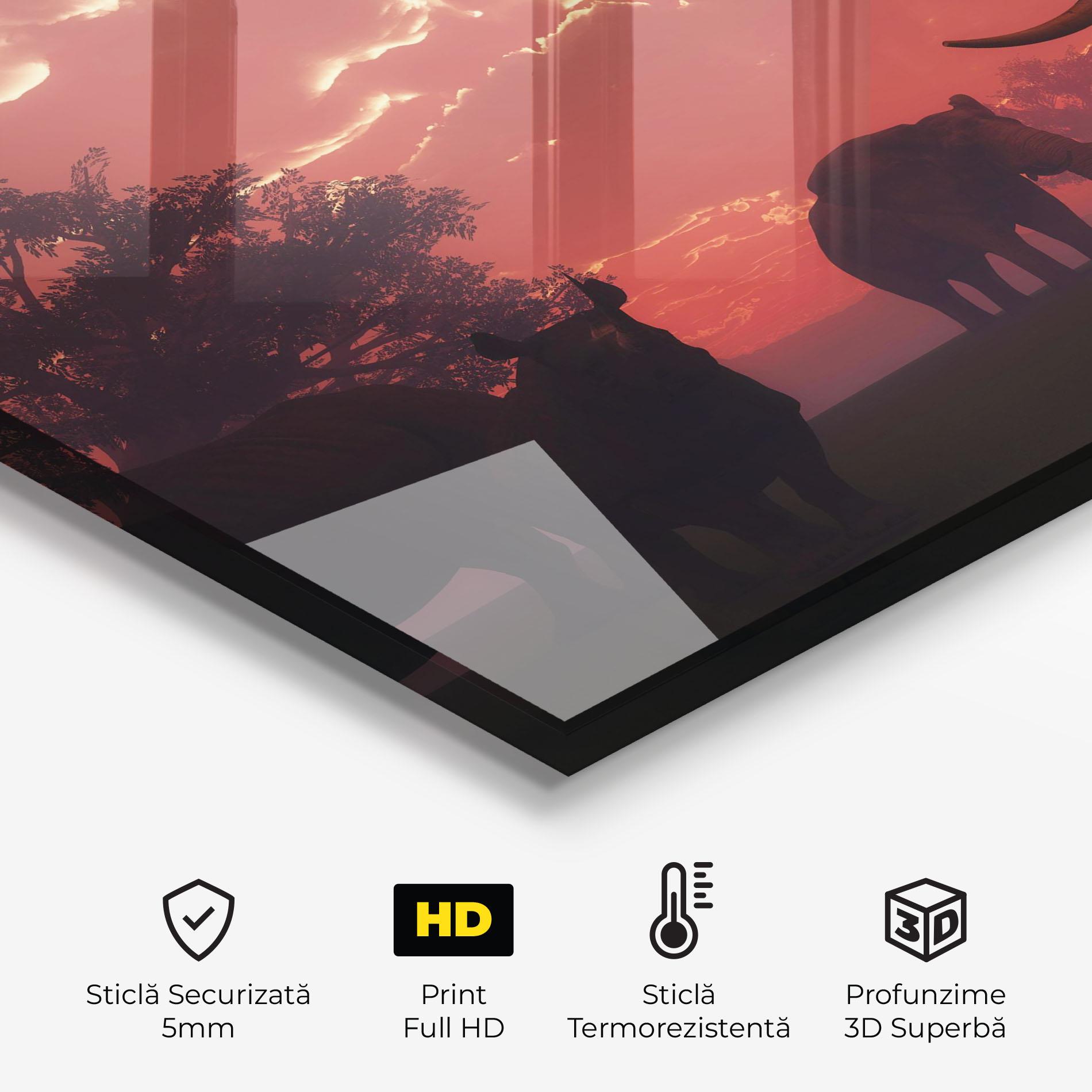 Panou Sticla Bucatarie African Elephant View mockup 2