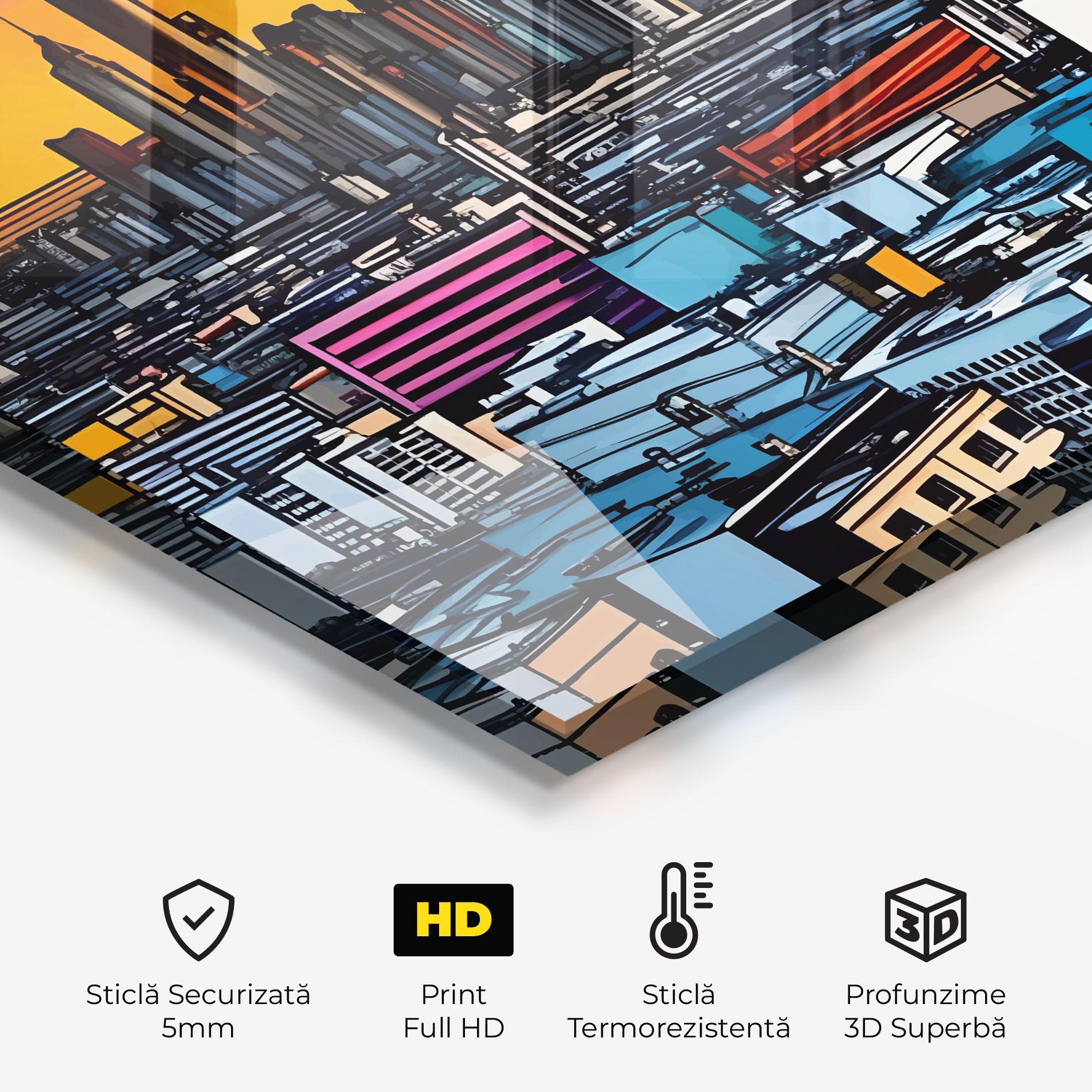 Panou Sticla Bucatarie African Skyline mockup 2