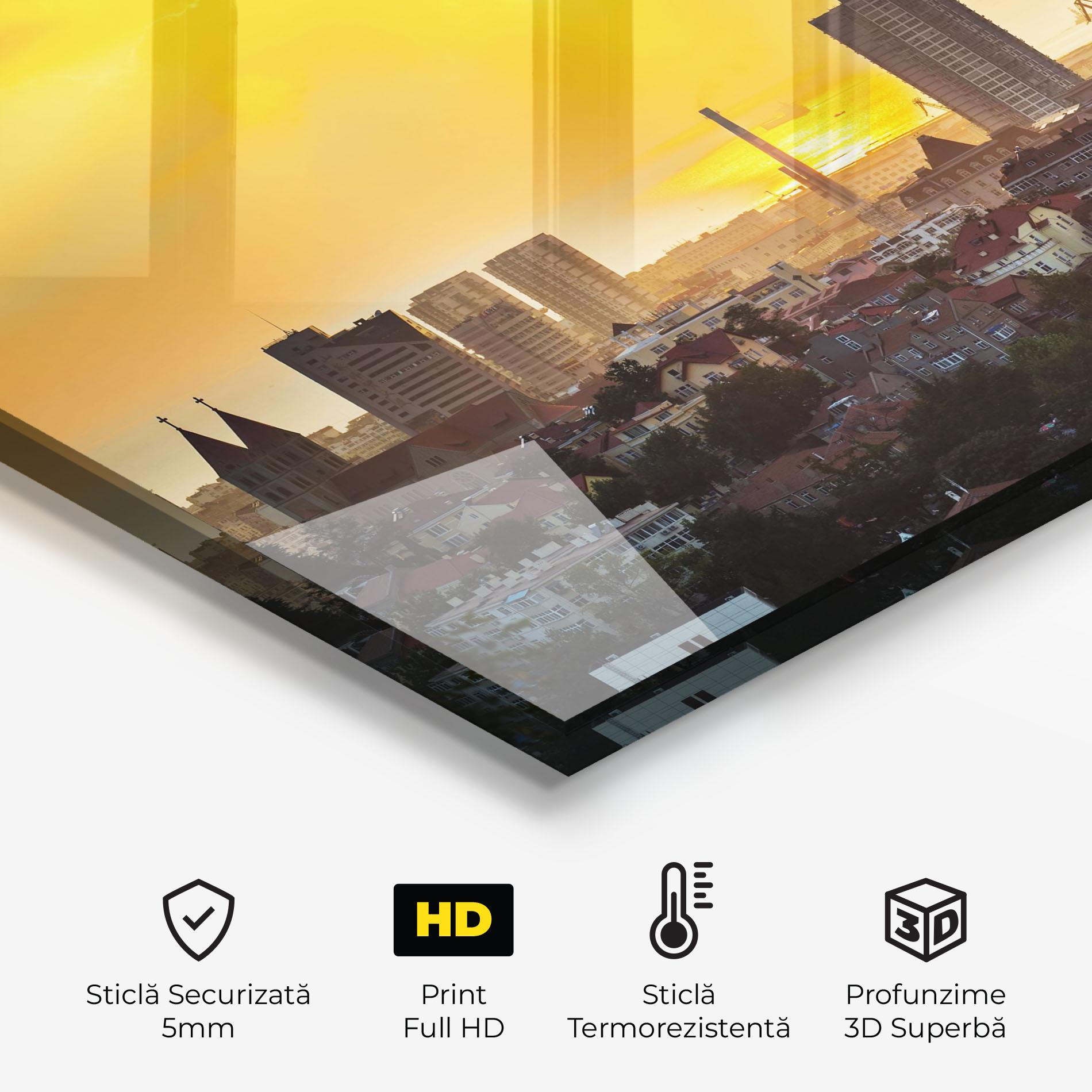 Panou Sticla Bucatarie City Illuminate Sun mockup 2