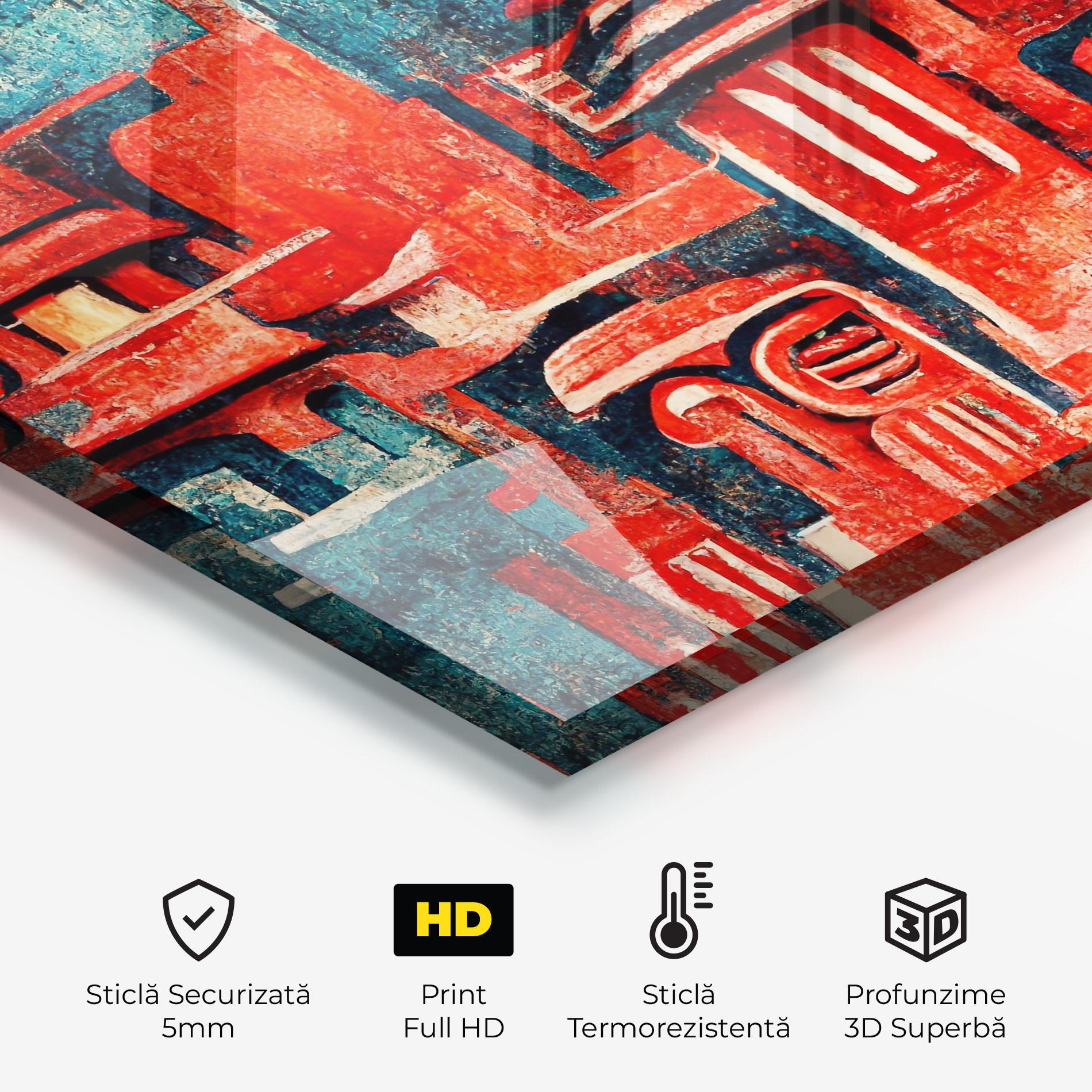 Panou Sticla Bucatarie Decorative Navy Red mockup 2