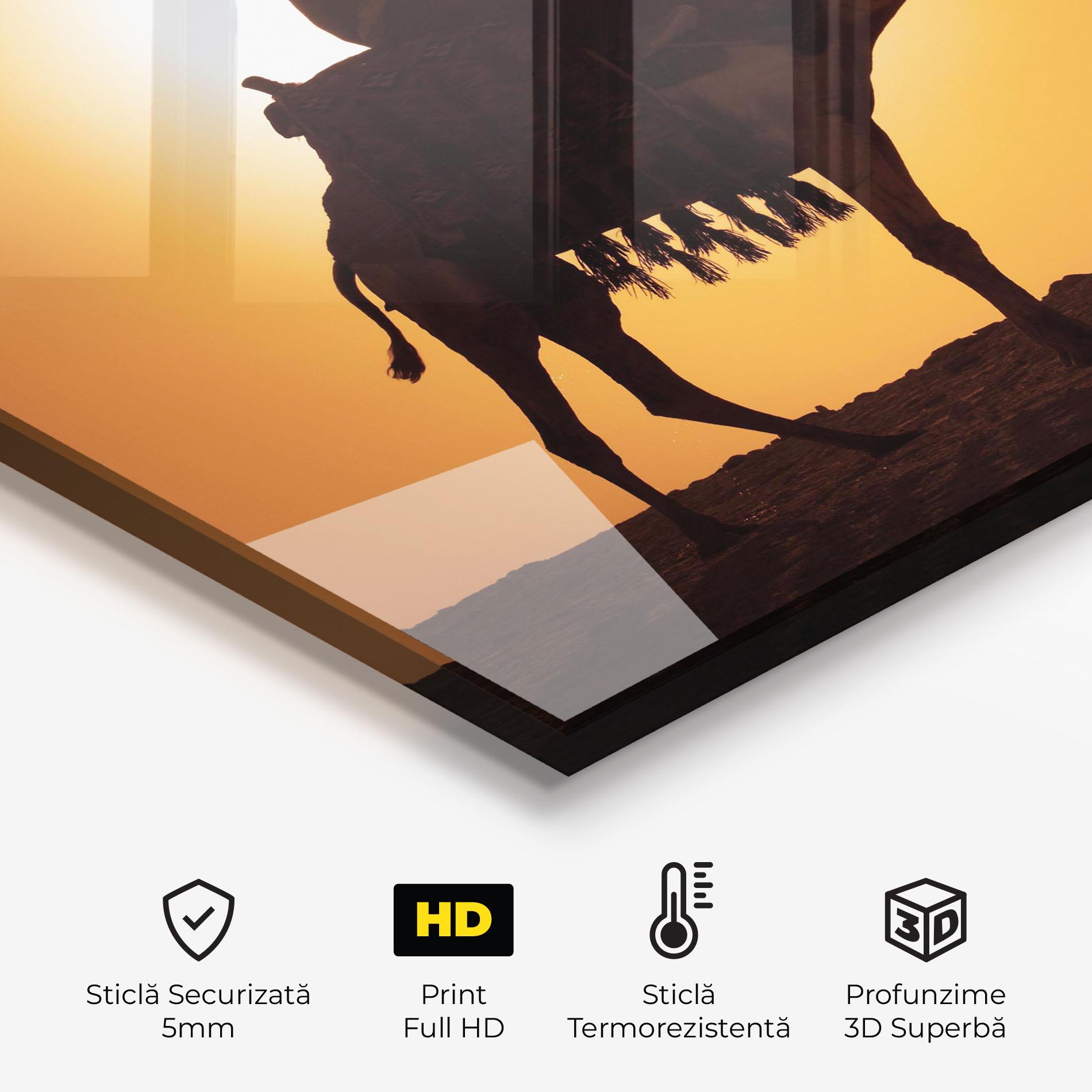 Panou Sticla Bucatarie Pyramids Sunset mockup 2