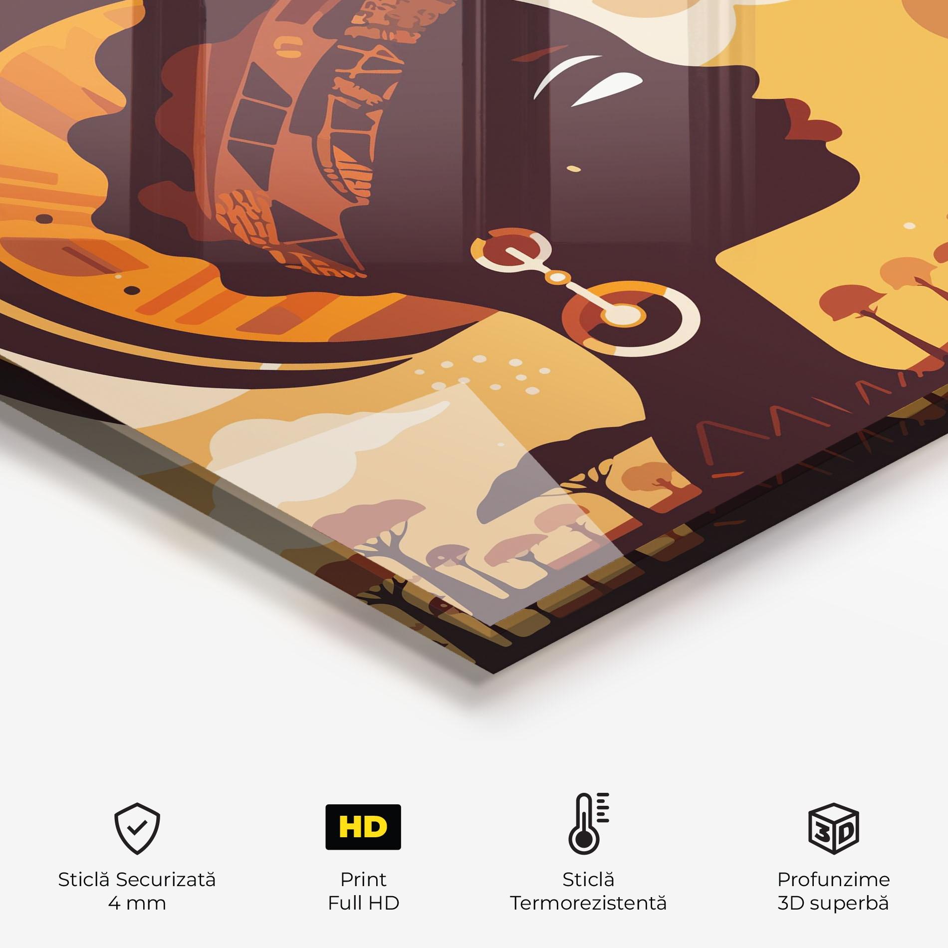 Panou Sticla Bucatarie African Art mockup 2