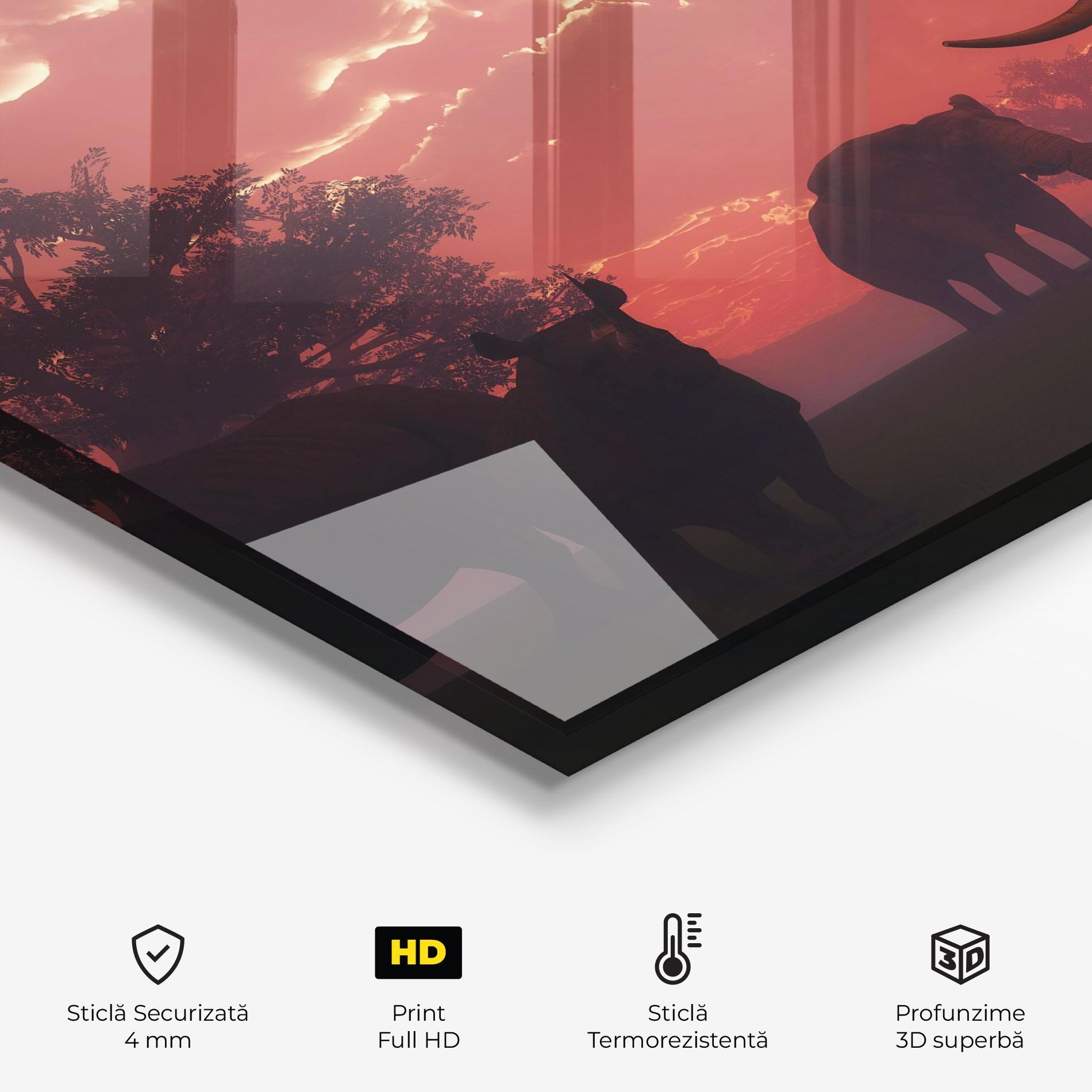 Panou Sticla Bucatarie African Elephant View mockup 2