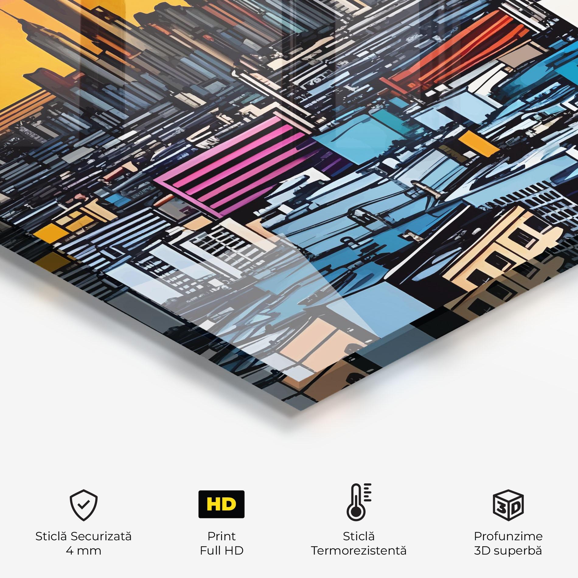 Panou Sticla Bucatarie African Skyline mockup 2