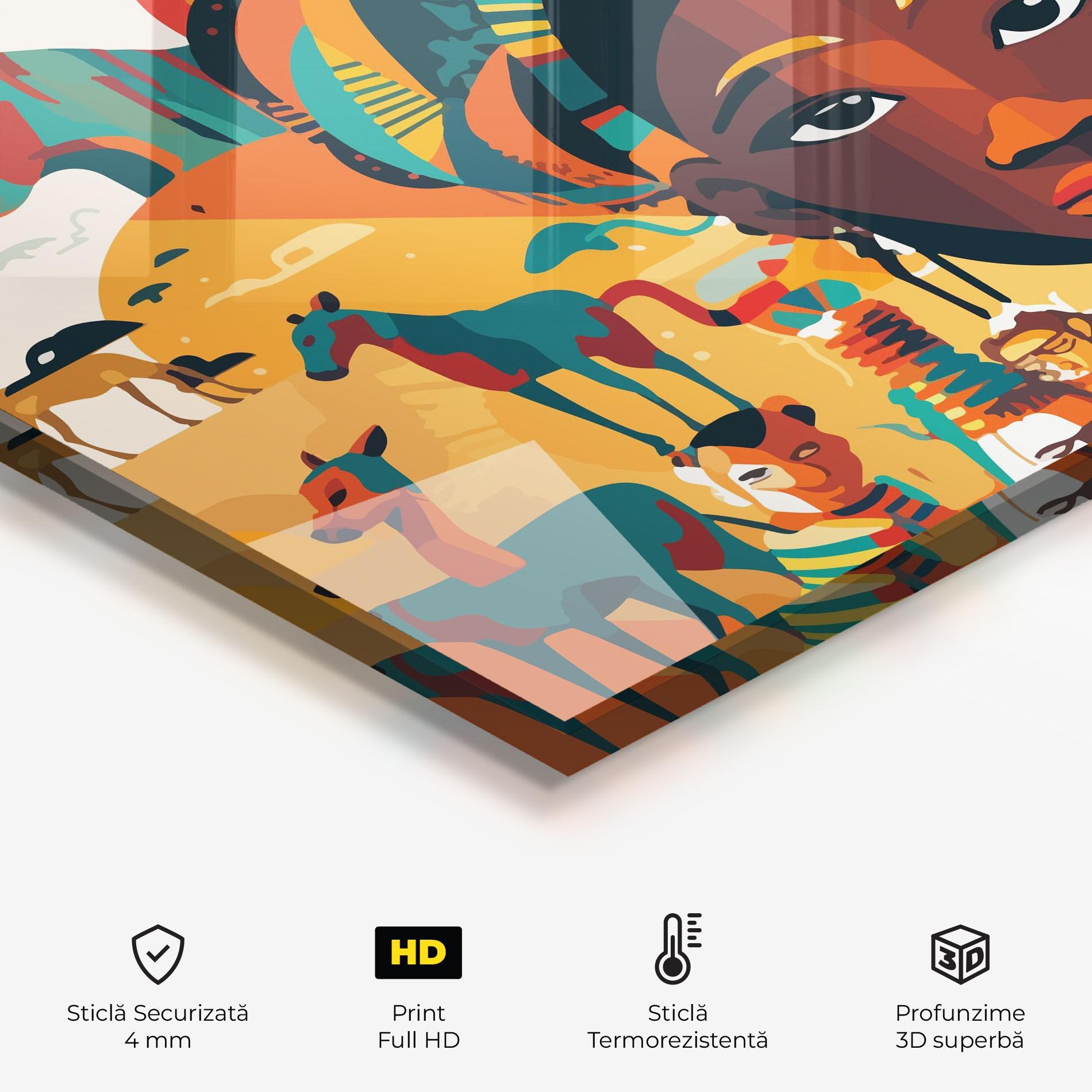 Panou Sticla Bucatarie Child Africa Art mockup 2