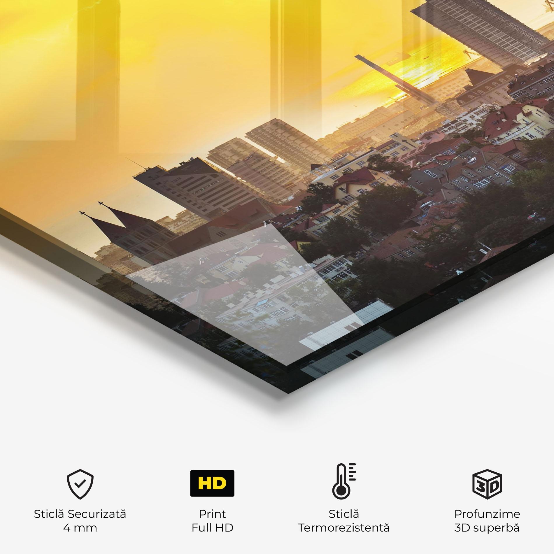 Panou Sticla Bucatarie City Illuminate Sun mockup 2