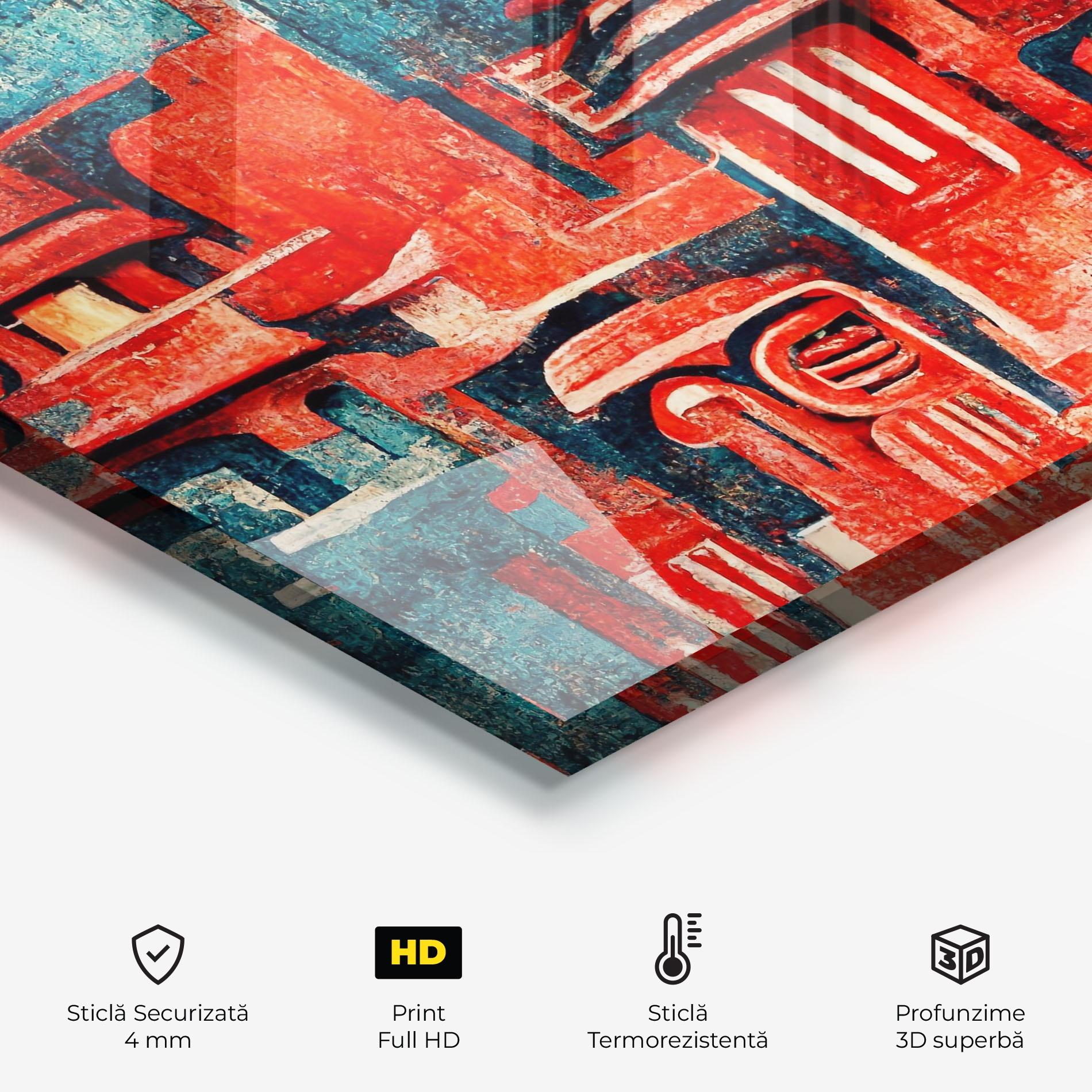 Panou Sticla Bucatarie Decorative Navy Red mockup 2