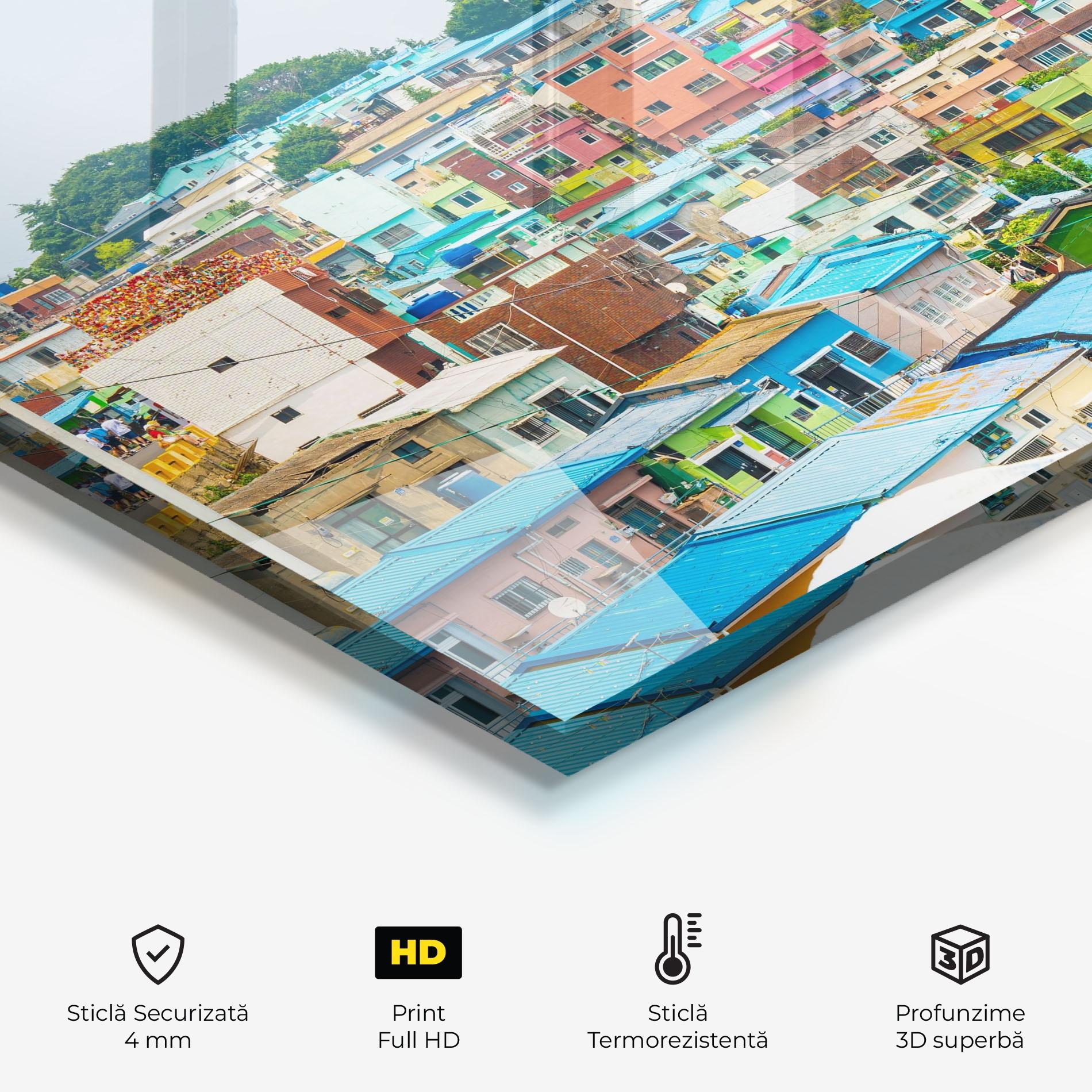 Panou Sticla Bucatarie Gamcheon Culture mockup 2