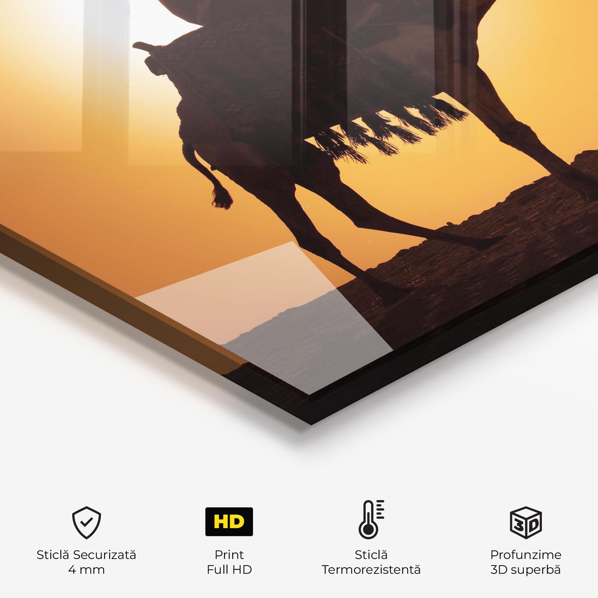 Panou Sticla Bucatarie Pyramids Sunset mockup 2