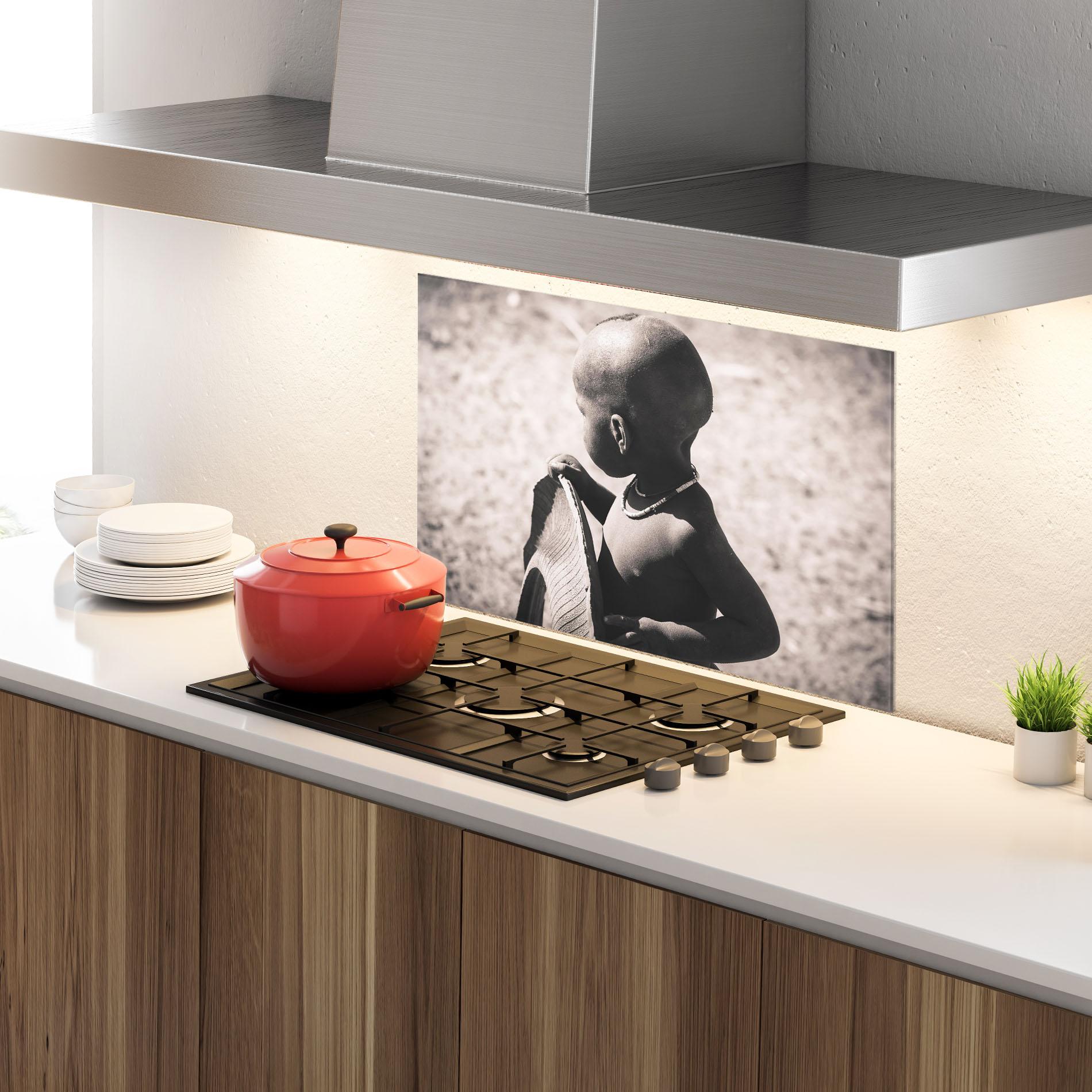 Panou Sticla Bucatarie African Little Child mockup 4